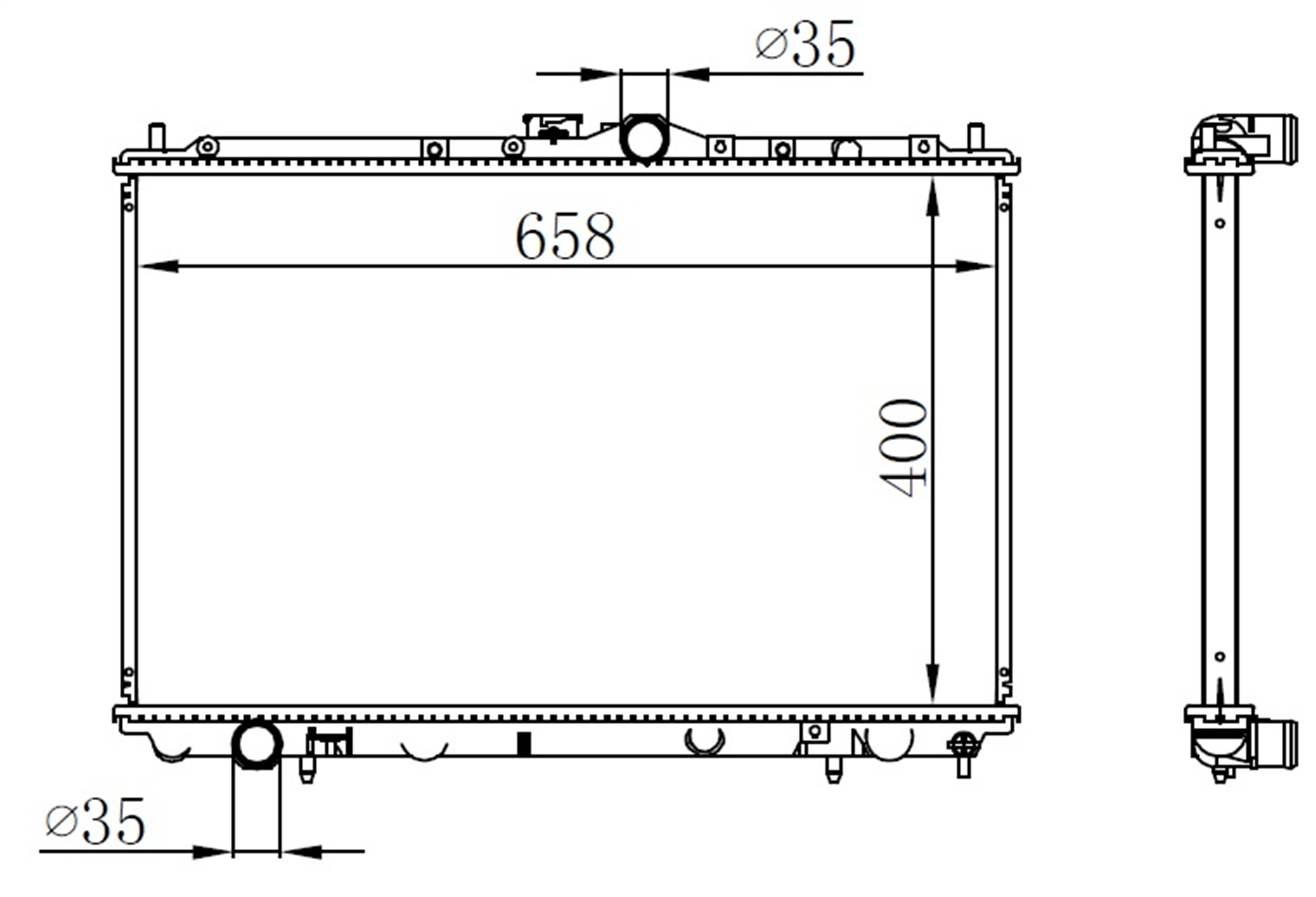 RADYATÖR BRAZİNG CARISMA 1.6I-1.8I 95> AC KLİMASIZ MEK 400x658x16