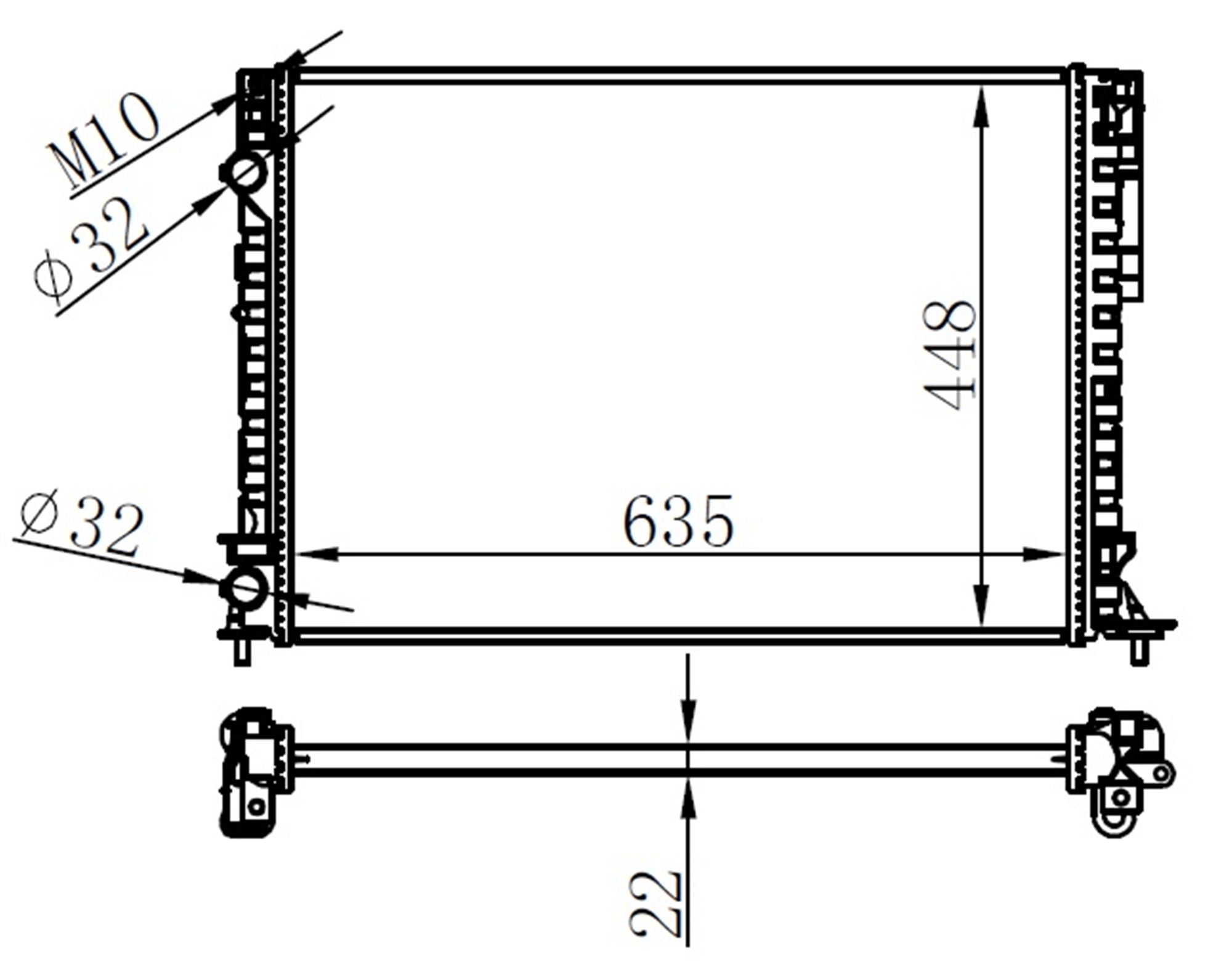 RADYATÖR BRAZİNG LGN 97-01 -ESPACE III 99-02 1.6-1.8-2.0-1.9D KLİMASIZ MEK 635x438x22