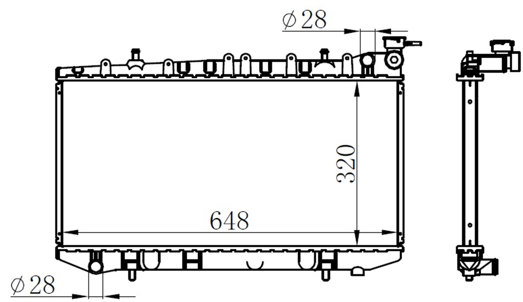 RADYATOR BRAZİNG MT 320X648X26 SUNNY 1.6 90- 26 LIK 62952