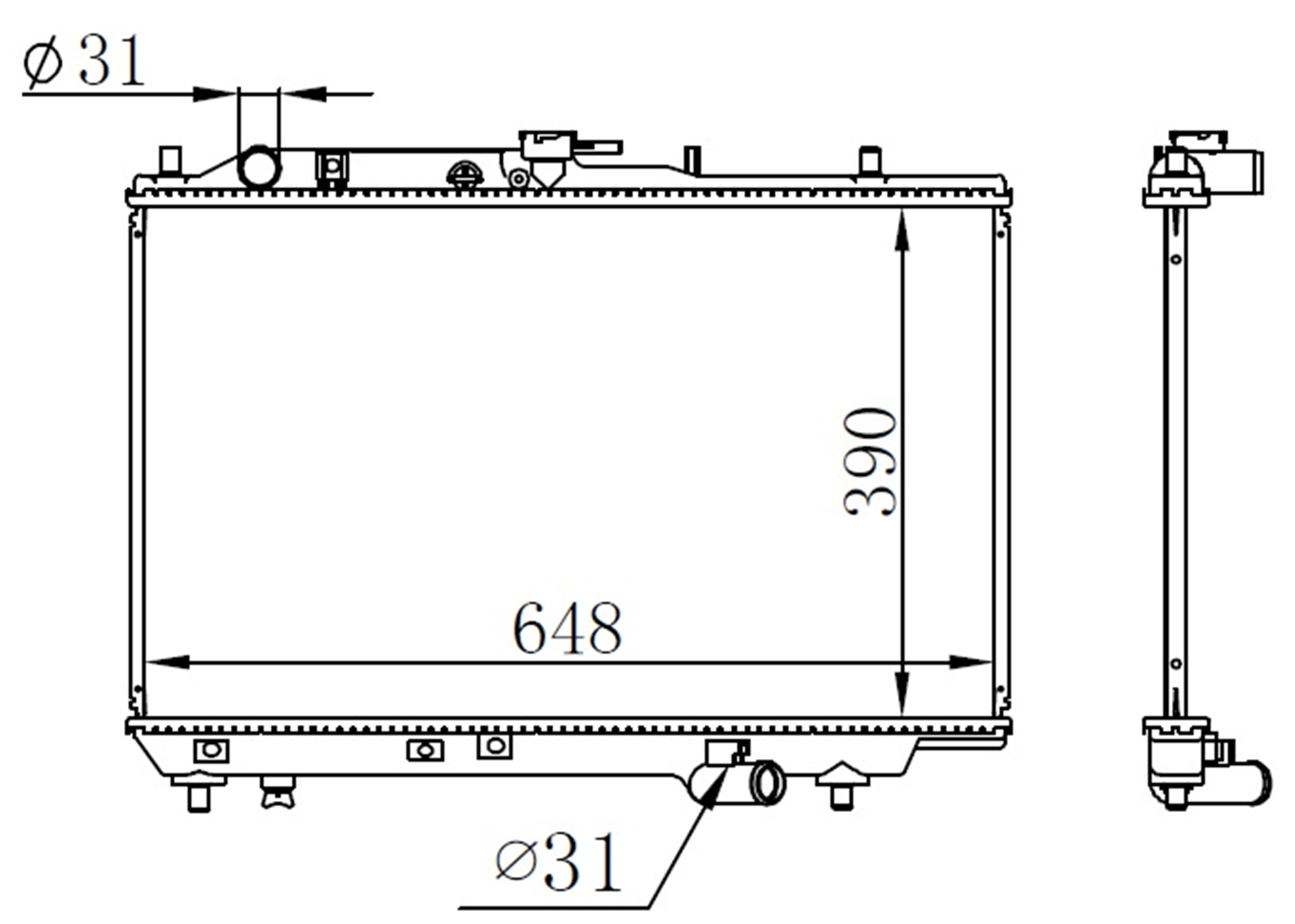 RADYATOR BRAZİNG MT 390X648X16 323- 1.8İ 89- 62485