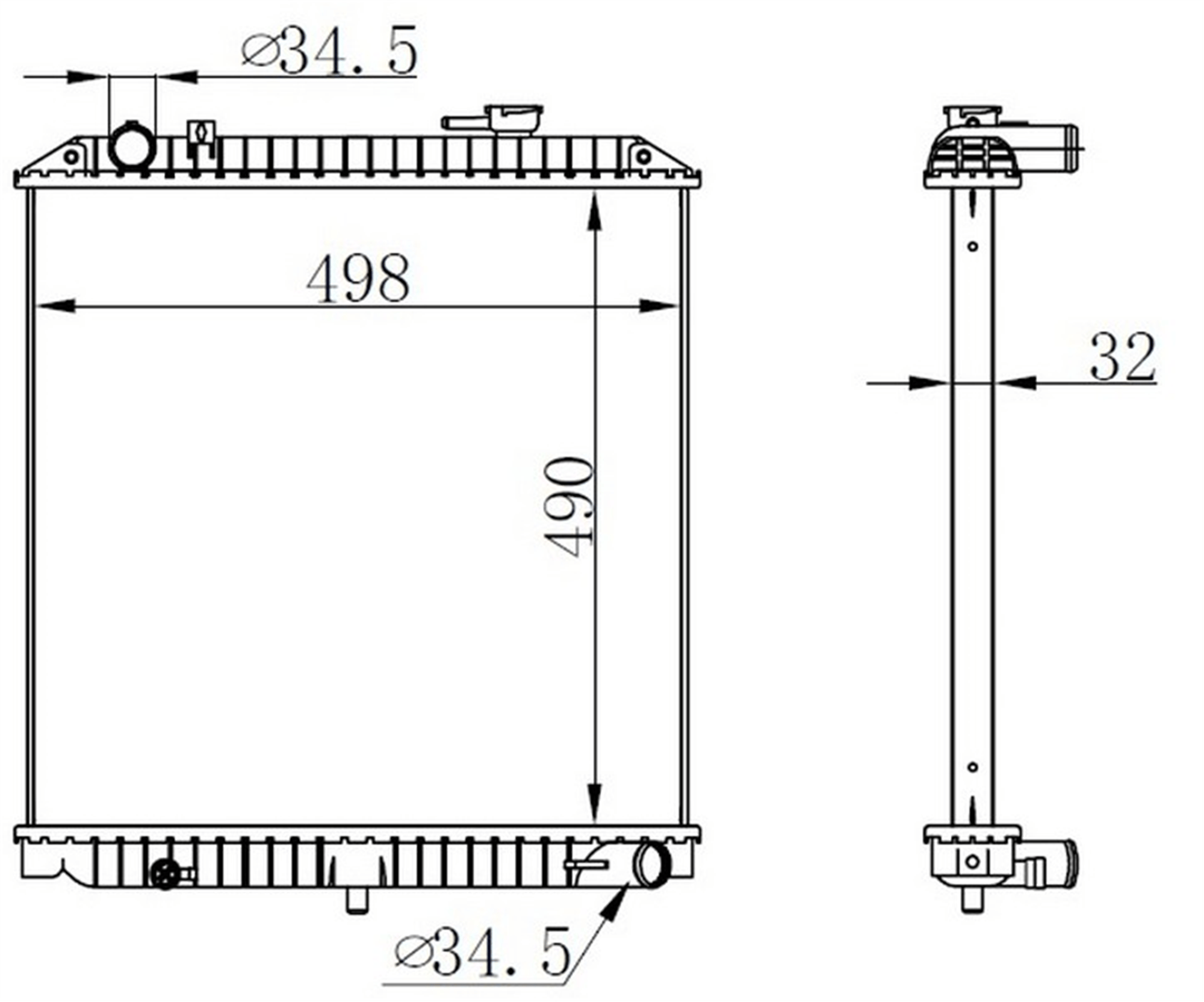 RADYATOR BRAZİNG MT 490X498X32 PREGİO 2005