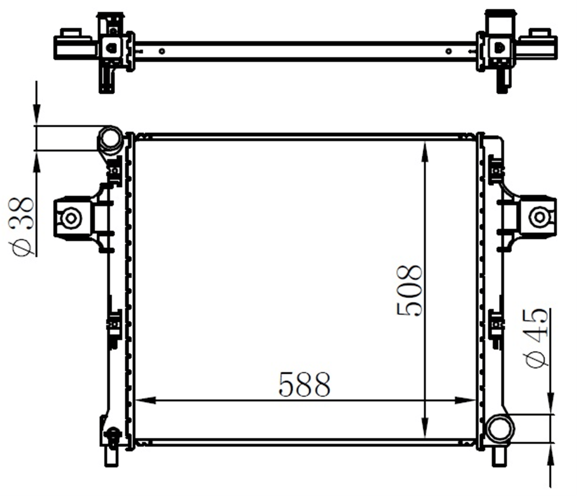 RADYATOR BRAZİNG MT 588X508X32 JEEP COMMANDER 3.0 CRD 2005 61022