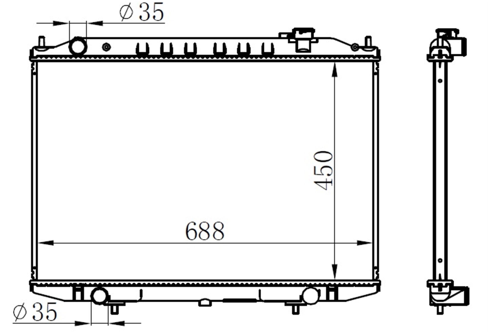 RADYATÖR BRAZİNG NISSSAN SKYSTAR MEK 450x688x26