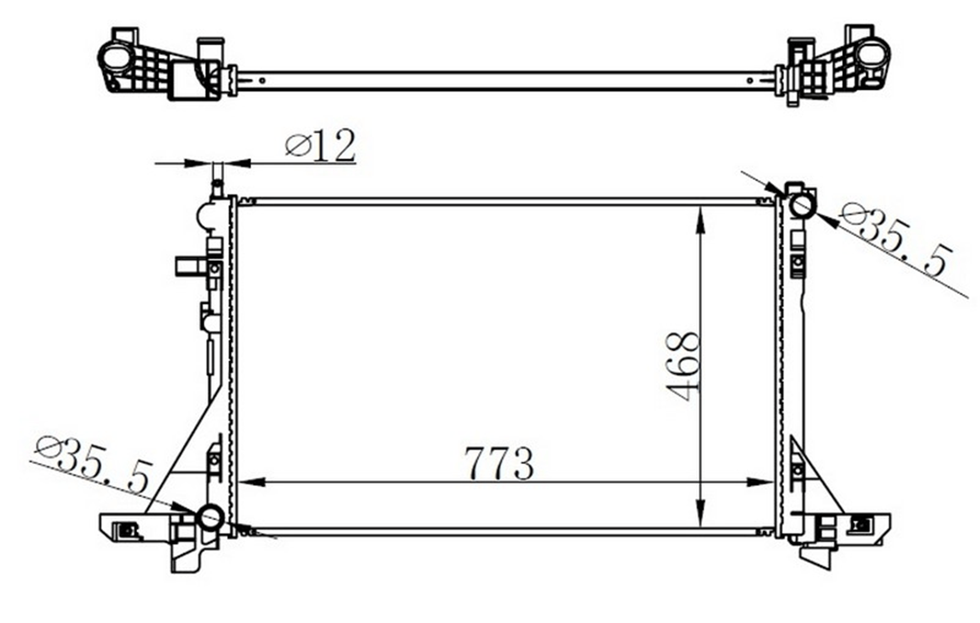 RADYATÖR MASTER III-MOVANO B 2.3DCI-CDTI 10 > KLİMALI 773x469x26 mm