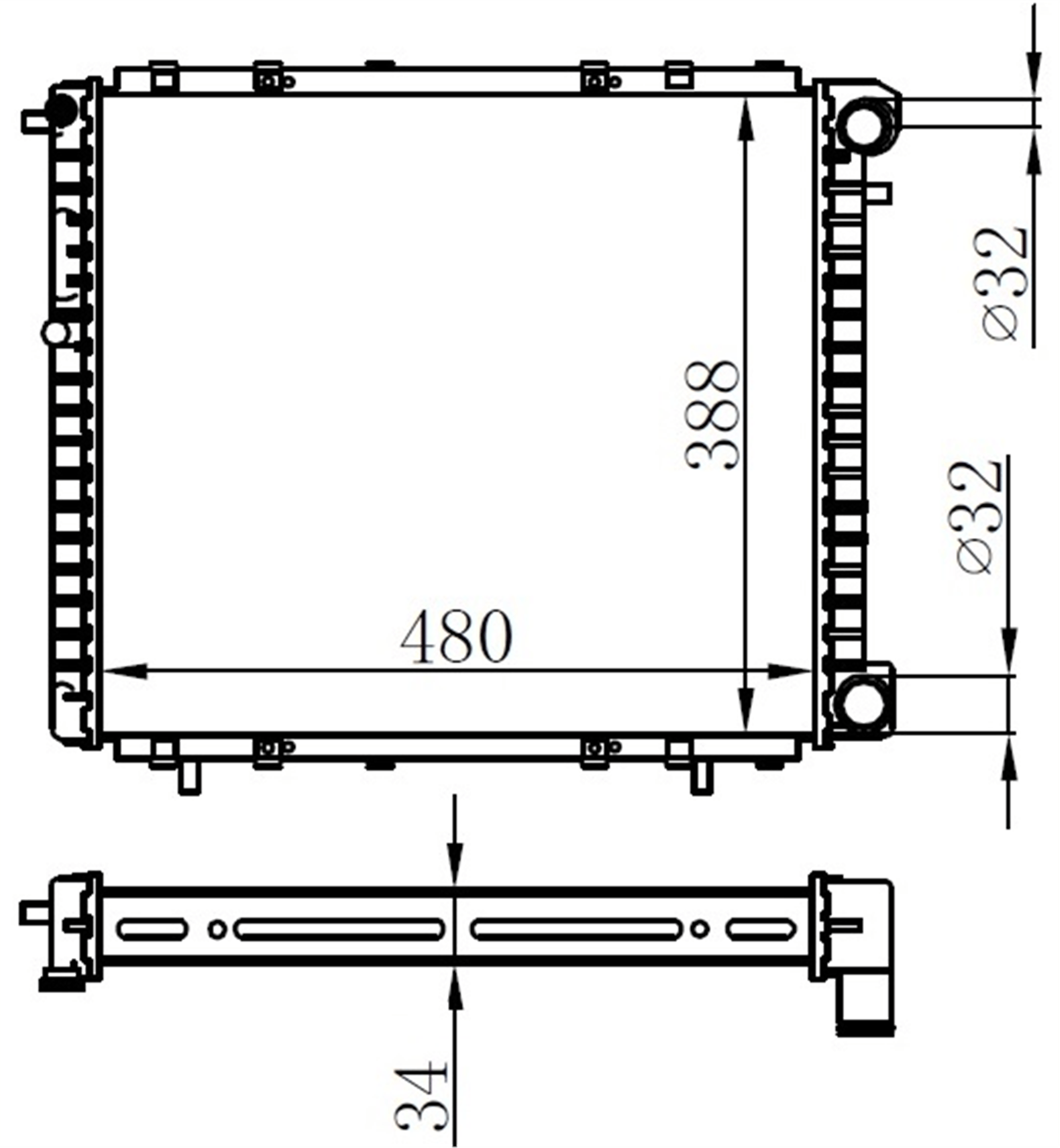 RADYATOR MECHANİCAL MT 480X378X34 19 1.7/1.8İ/1.9D 88 63906-7700272472