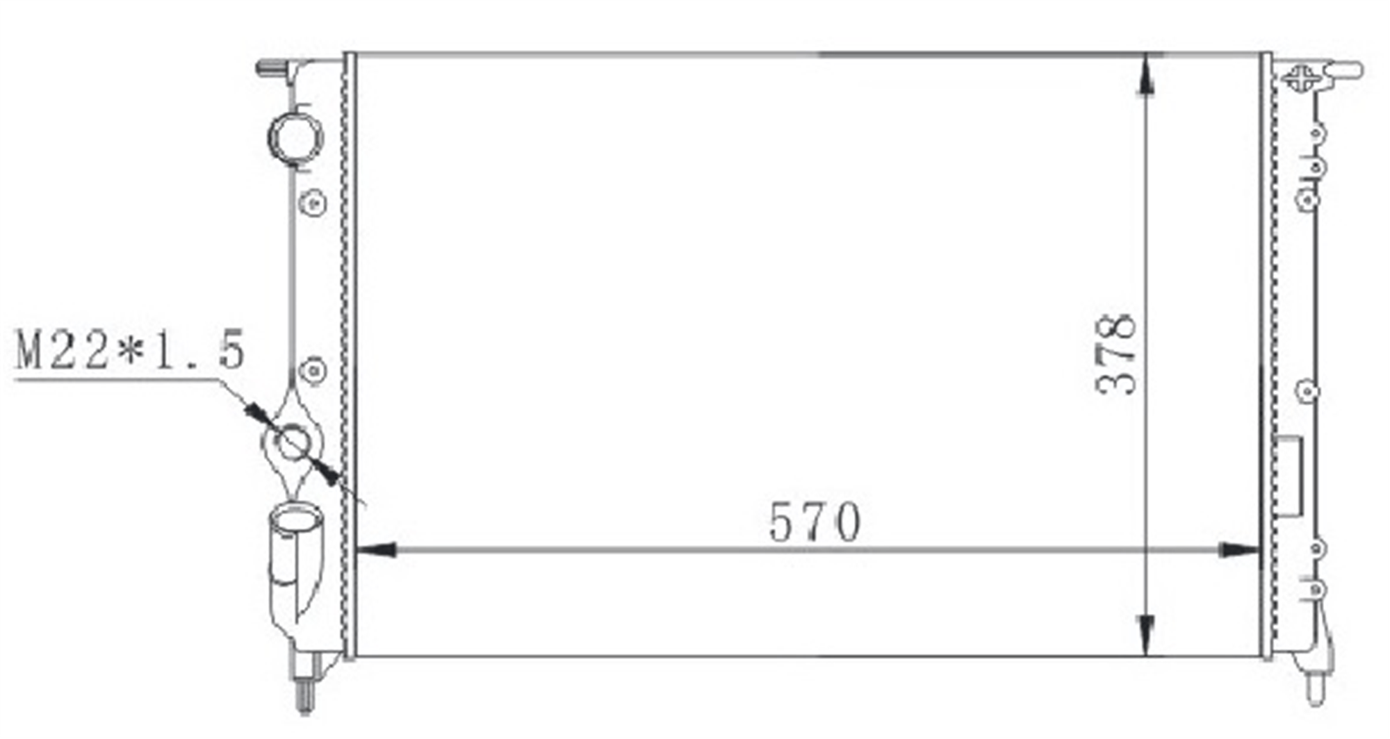 RADYATOR MECHANİCAL MT 570X378X23 19 1.4İ/1.7İ/1.8İ 88 63925