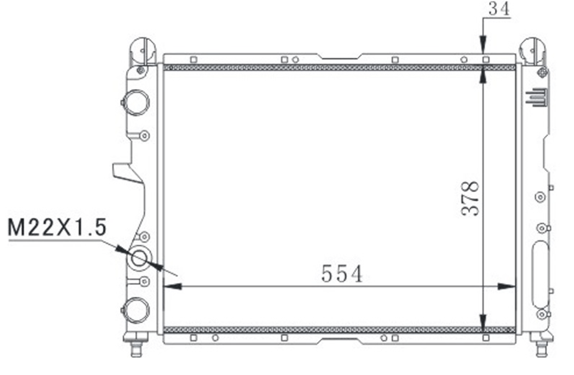 RADYATÖR TMPR 2.0 İ AC KLİMASIZ MEK 558x367x36 ALÜMİNYUM
