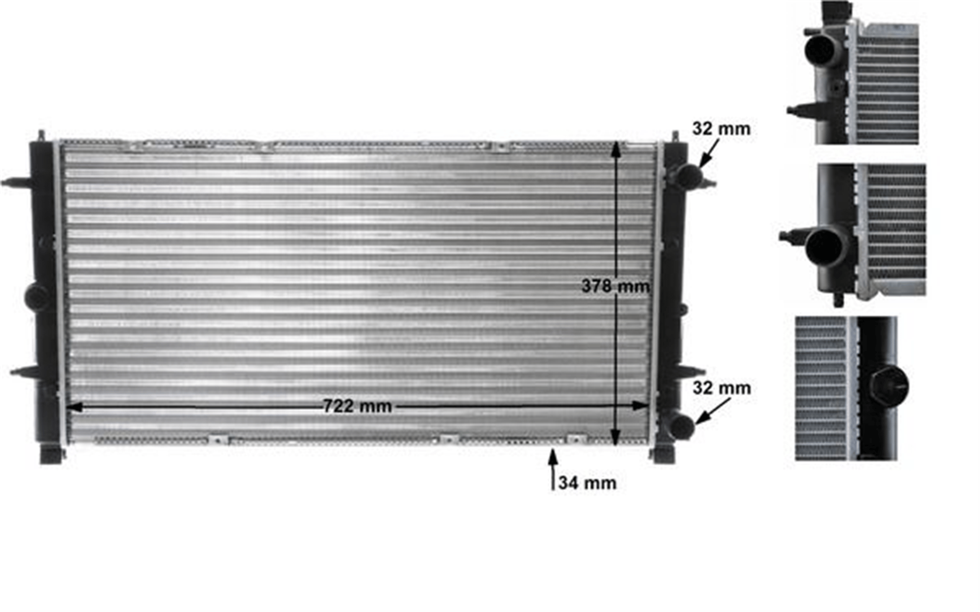 RADYATÖR TRANSPORTER T4 2.4-2.5 TDI AC KLİMASIZ MEK OTOM 719x346x34