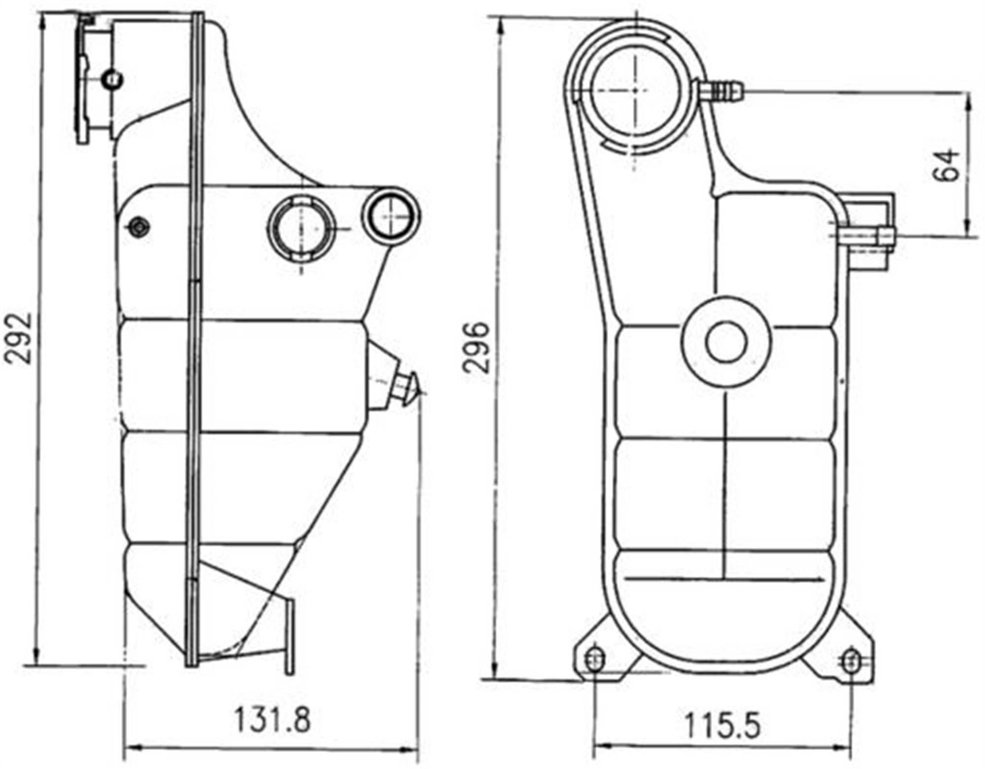 RADYATOR YEDEK SU DEPOSU MERCEDES W201 W124 S124