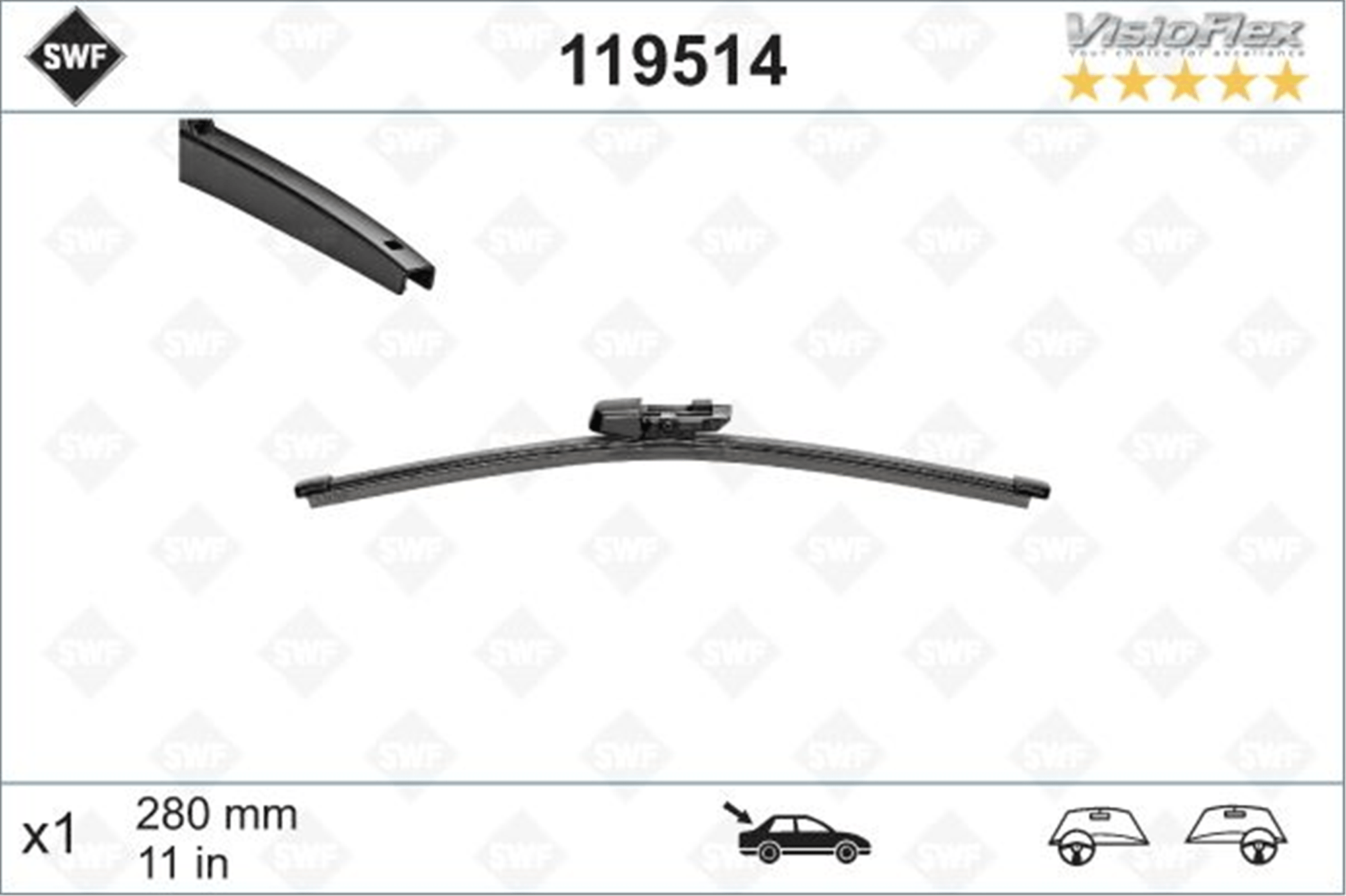 SİLECEK SÜPÜRGESİ ARKA GOLF6-GOLF7-POLO-FABIA 280 mm