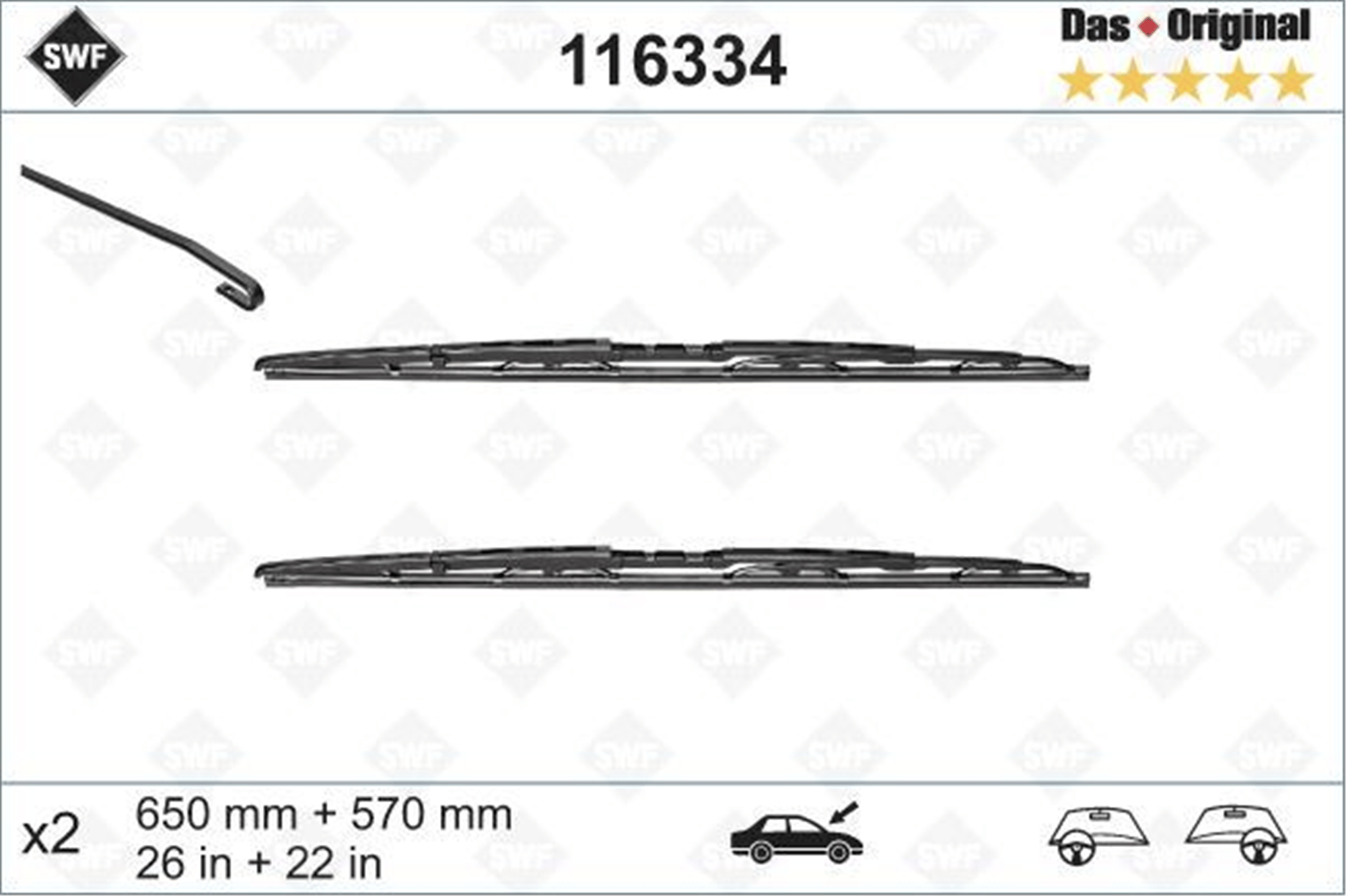 SILECEK SUPURGESI TAKIMI 650mm / 570mm BMW E39 SWF
