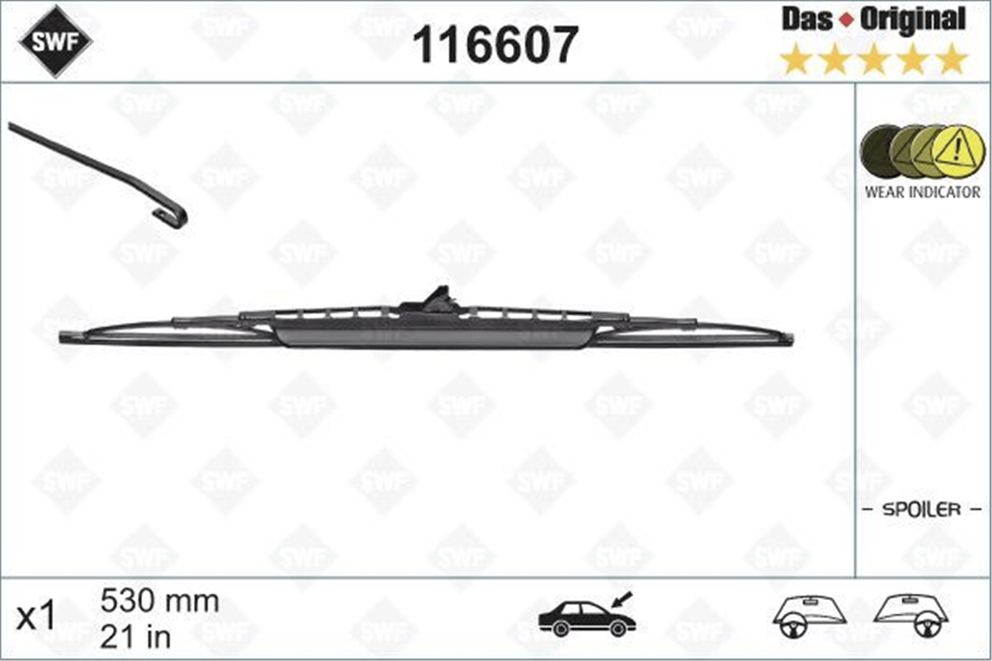SİLECEK SWF 53cm x1 SPOİLERLİ GOLF III IV A3-A4-BMW 3-GOLF 3-PASSAT INCA IBIZA LEON AVENSIS