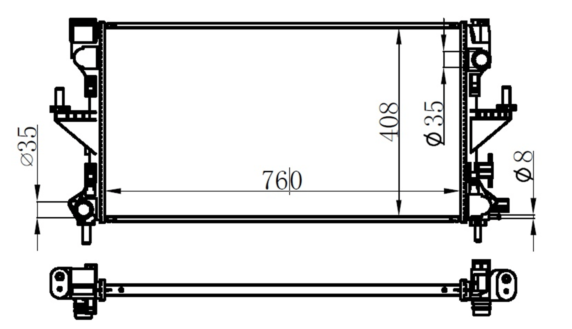 SU RADYATÖRÜ PEUGEOT BOxER-CITROEN JUMPER 2.2 3.0HDI 06 >FIAT DUCATO 2.3D MTJ 11 > MT MEKANİK 781x416x24 1616950280-1382424080-1617023380-1618094280