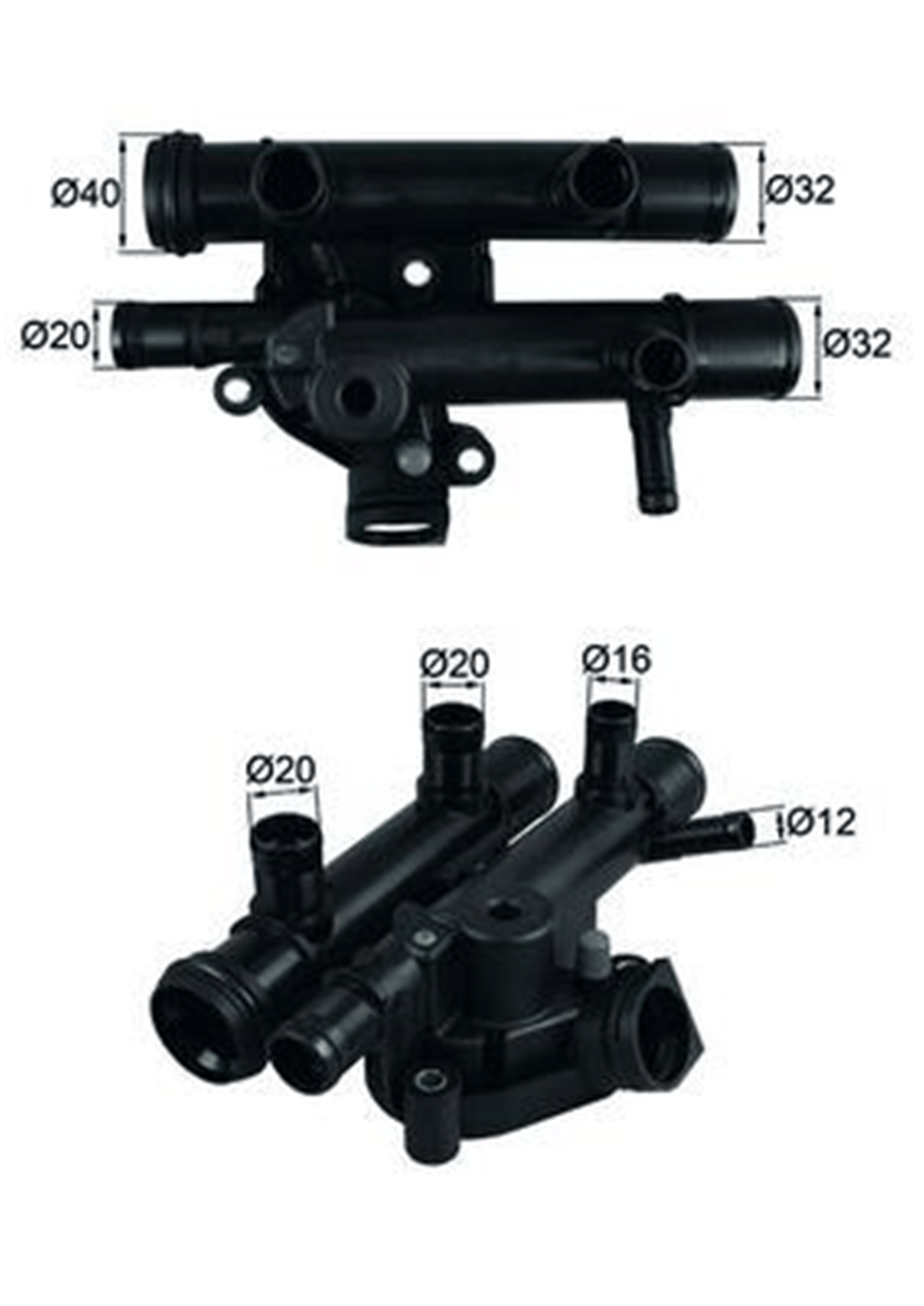 TERMOSTAT KOMPLE 83 C LAGUNA II 01>07 TRAFIC II 06> MASTER II 01>10 MOVANO 01>10 VIVARO 06> 2.2d Ci 2.5dCi G9U/G9T