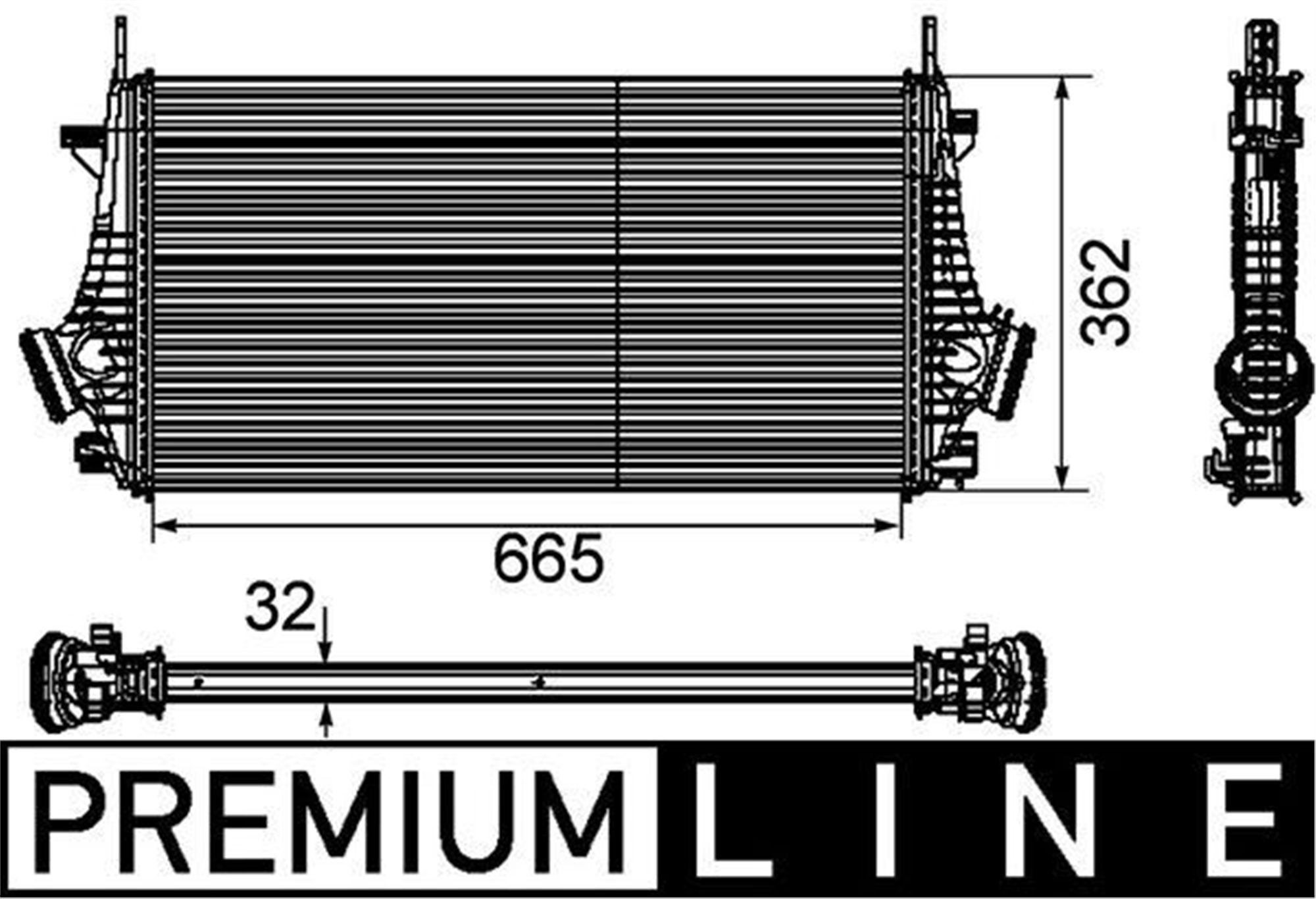 TURBO RADYATÖRÜ INTERCOOLER INSIGNIA A 09>17 1.6 CDTI LET-DTH-DTJ 2.0 DTH-NFT-NHT-DTR AL/PL/BRZ 2.8 NET-NER 665x361.7x32