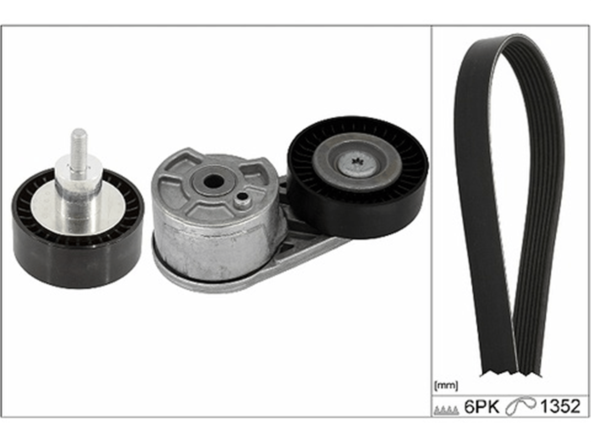 V KAYIŞ GERGİ KOMPLE SET GERGİ V KAYIŞ AVARE RULMAN FORD TRANSİT-CUSTOM 18> 2.0 ECOBLUE 6PK1352 G K2Q 19A216 AB
