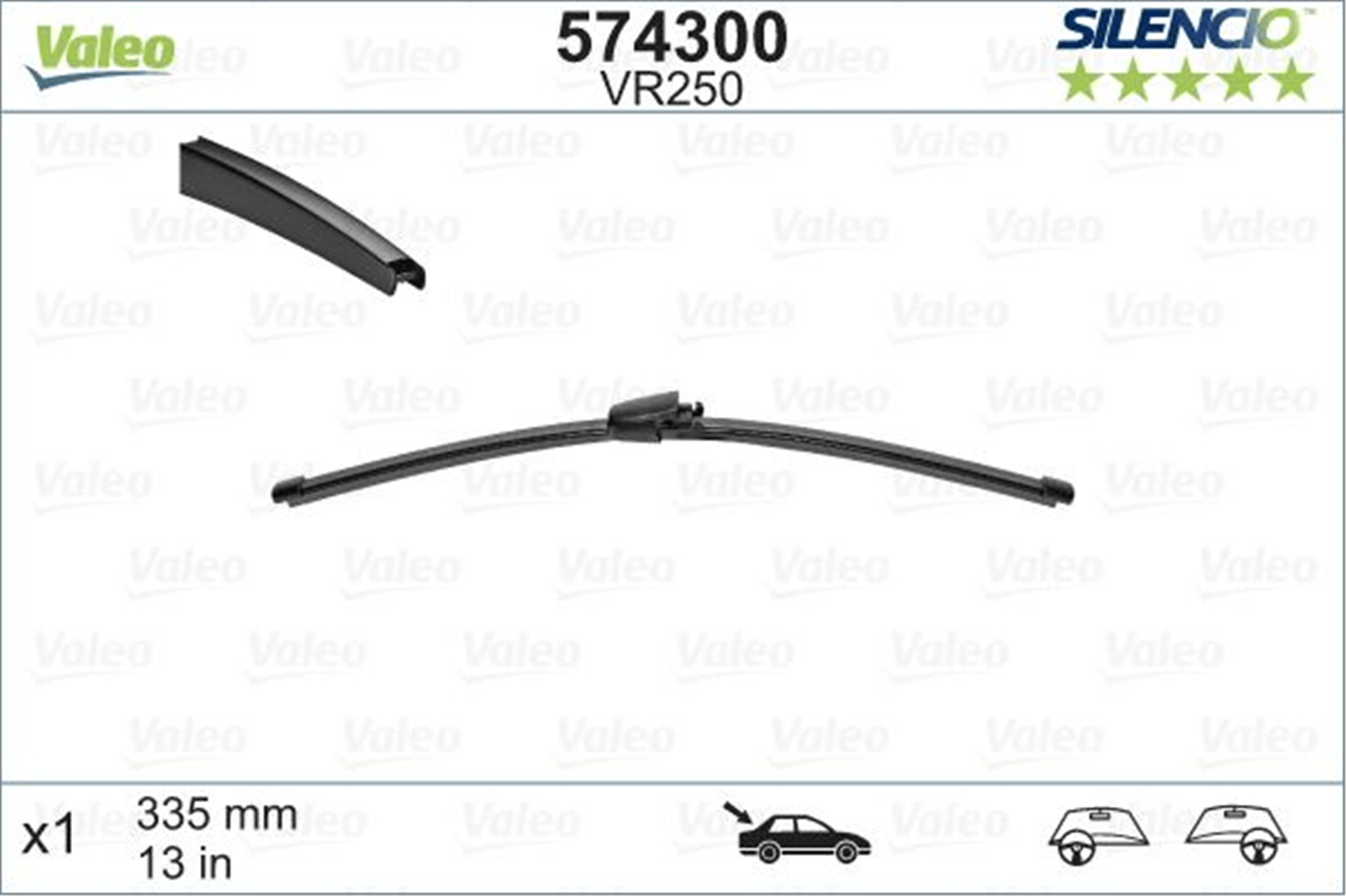 Valeo Silencio X-TRM Flat Blade VM250 X1 335 mm ARKA VW POLO IV 9; 02>