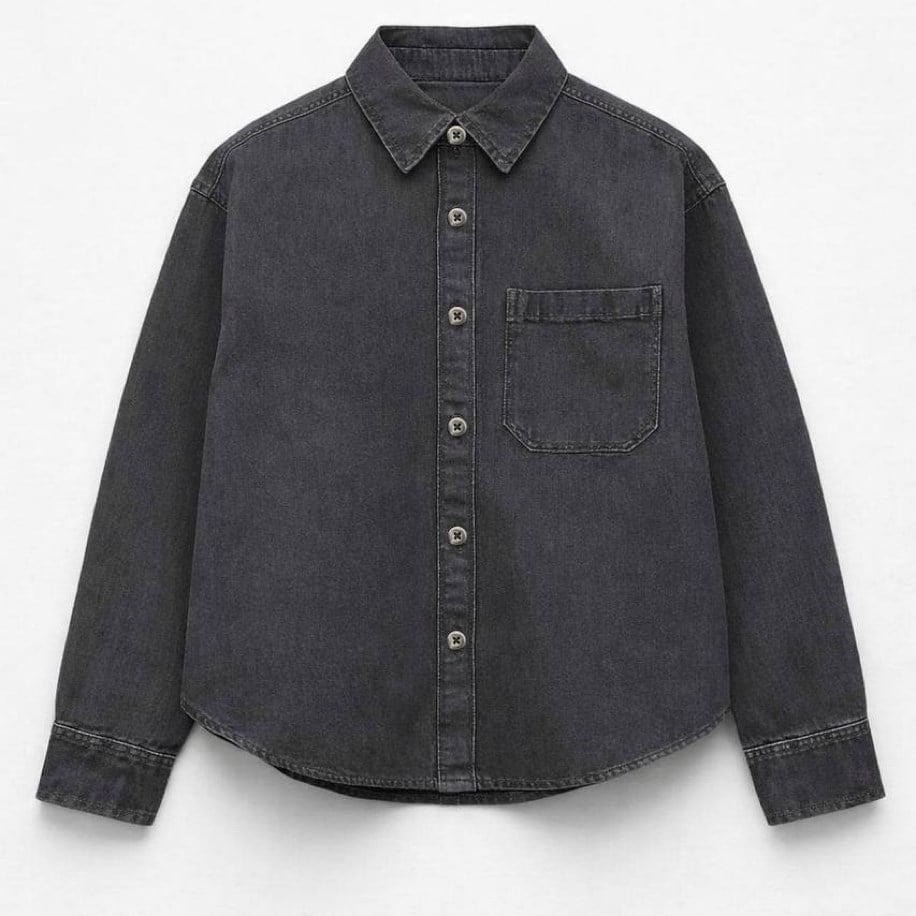 Laciel Paris antrasit denim gömlek