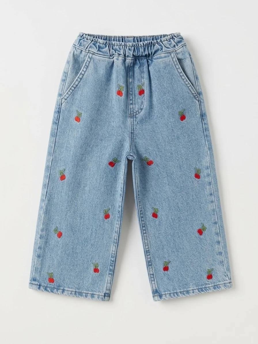 Laciel Paris kiraz işlemeli jean pantolon 
