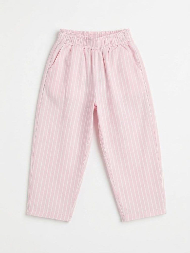 Laciel Paris pembe çizgili balon jean pantolon