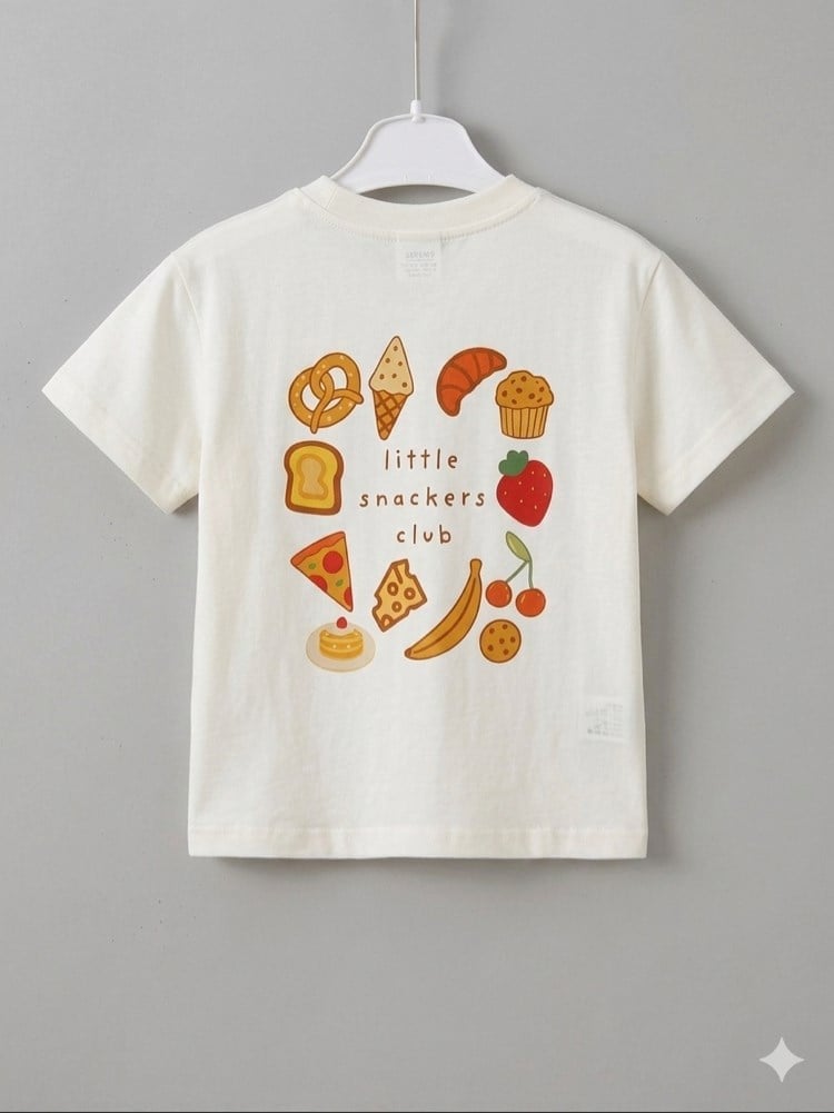 Snack club baskılı tişört