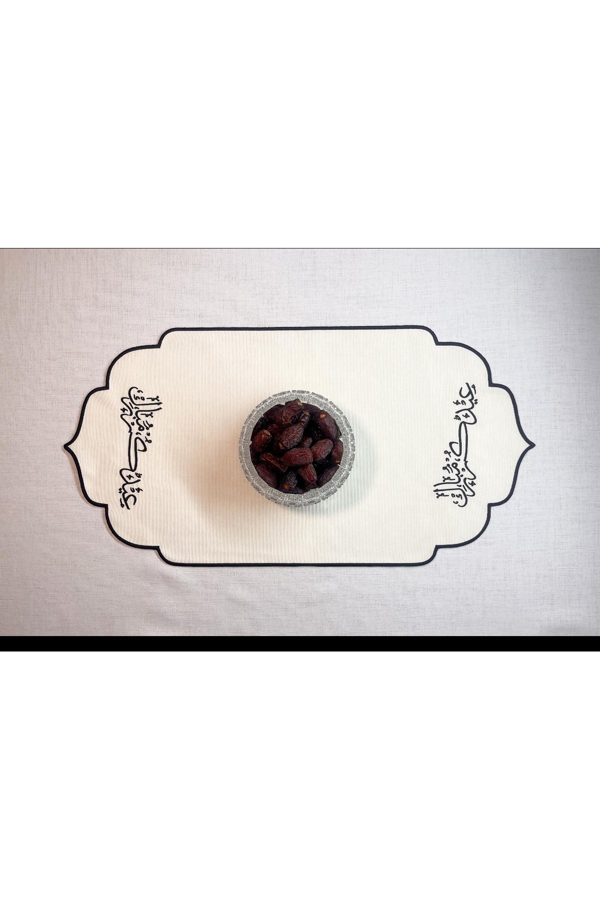(Eid Mubarak) Arapça Yazılı Duck Kumaş Su İtici Kumaş 33 x 70 Runner