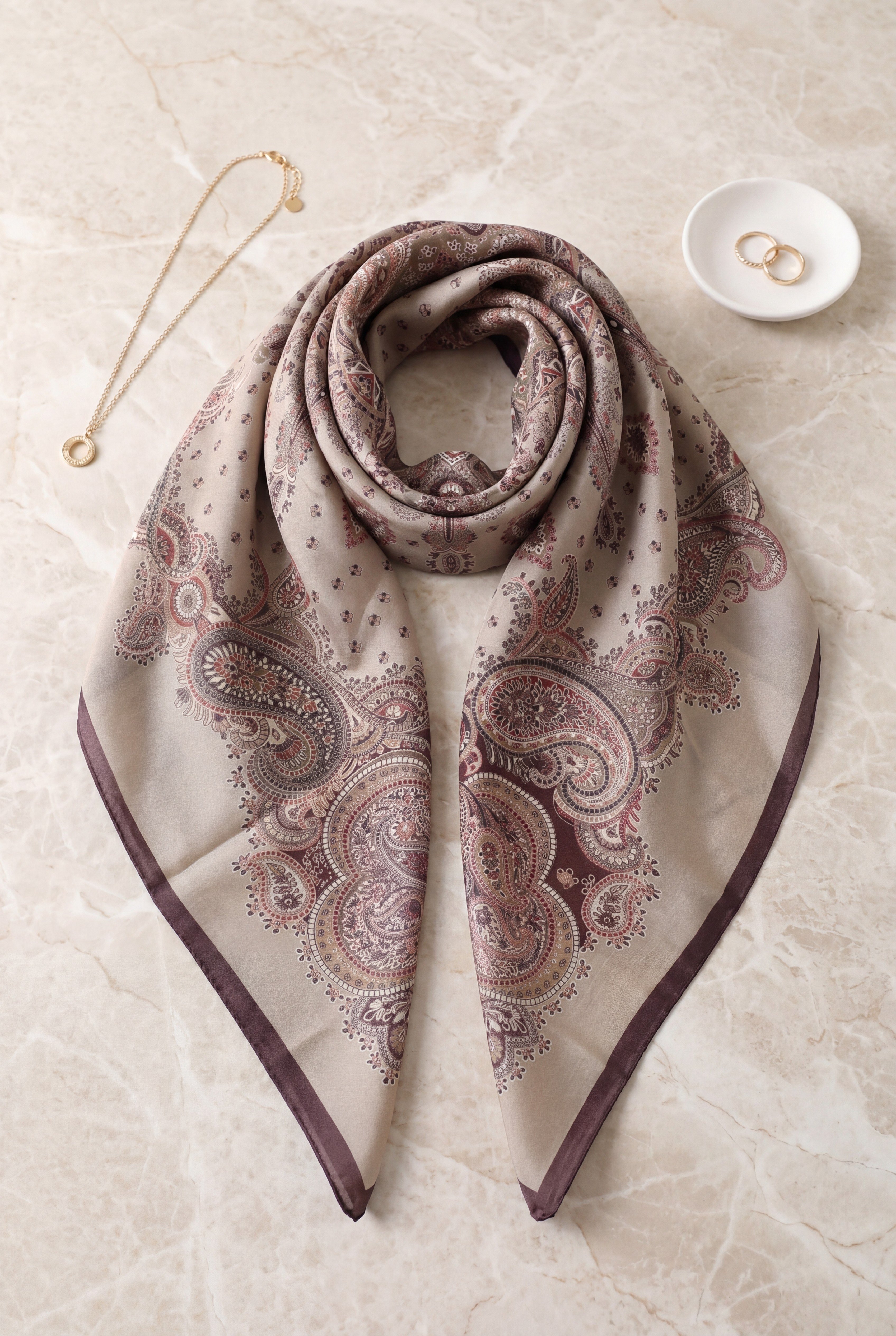 Çıtır Desen Coton Eşarp -Mürdüm