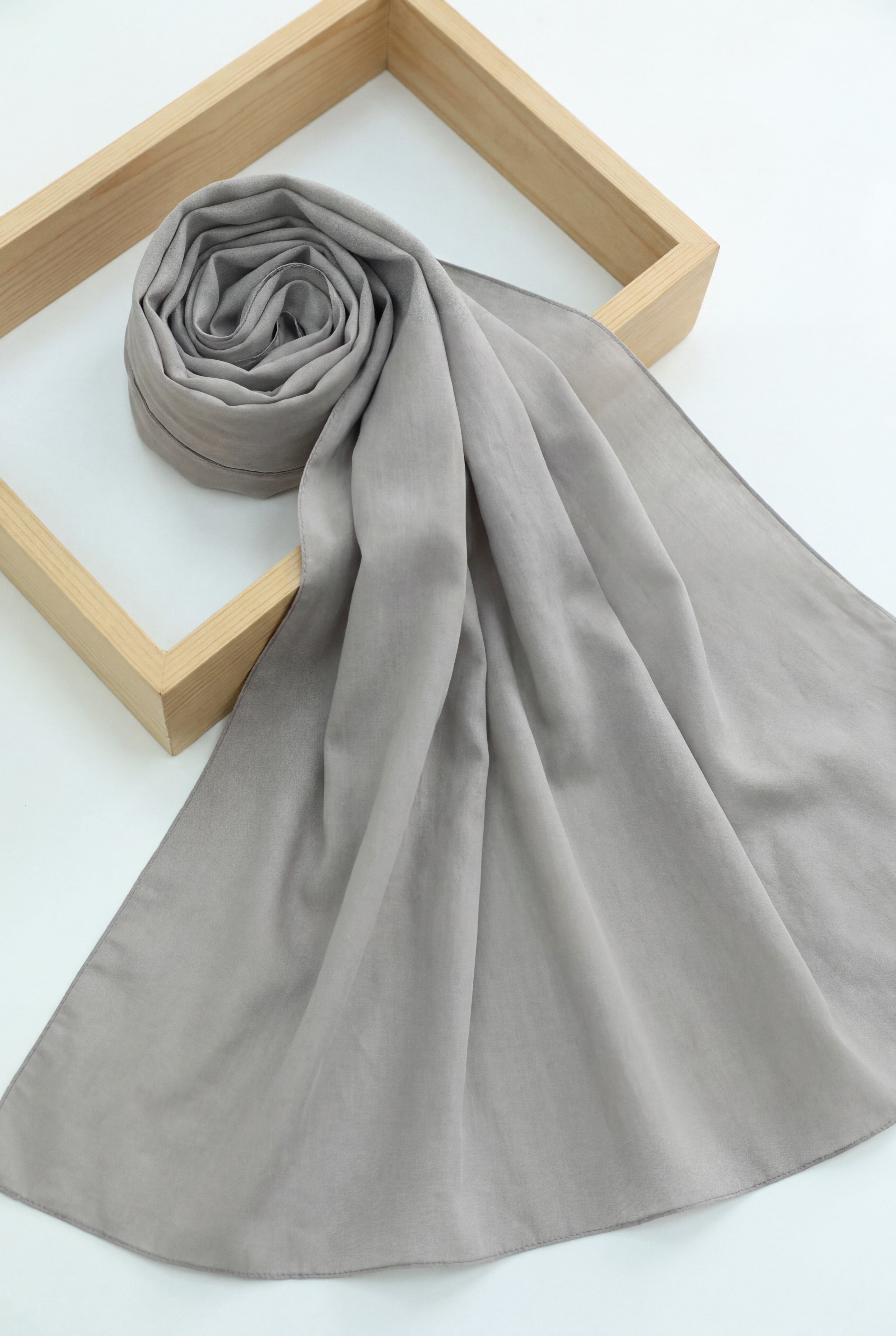 Düz Coton Şal -Gümüş rengi