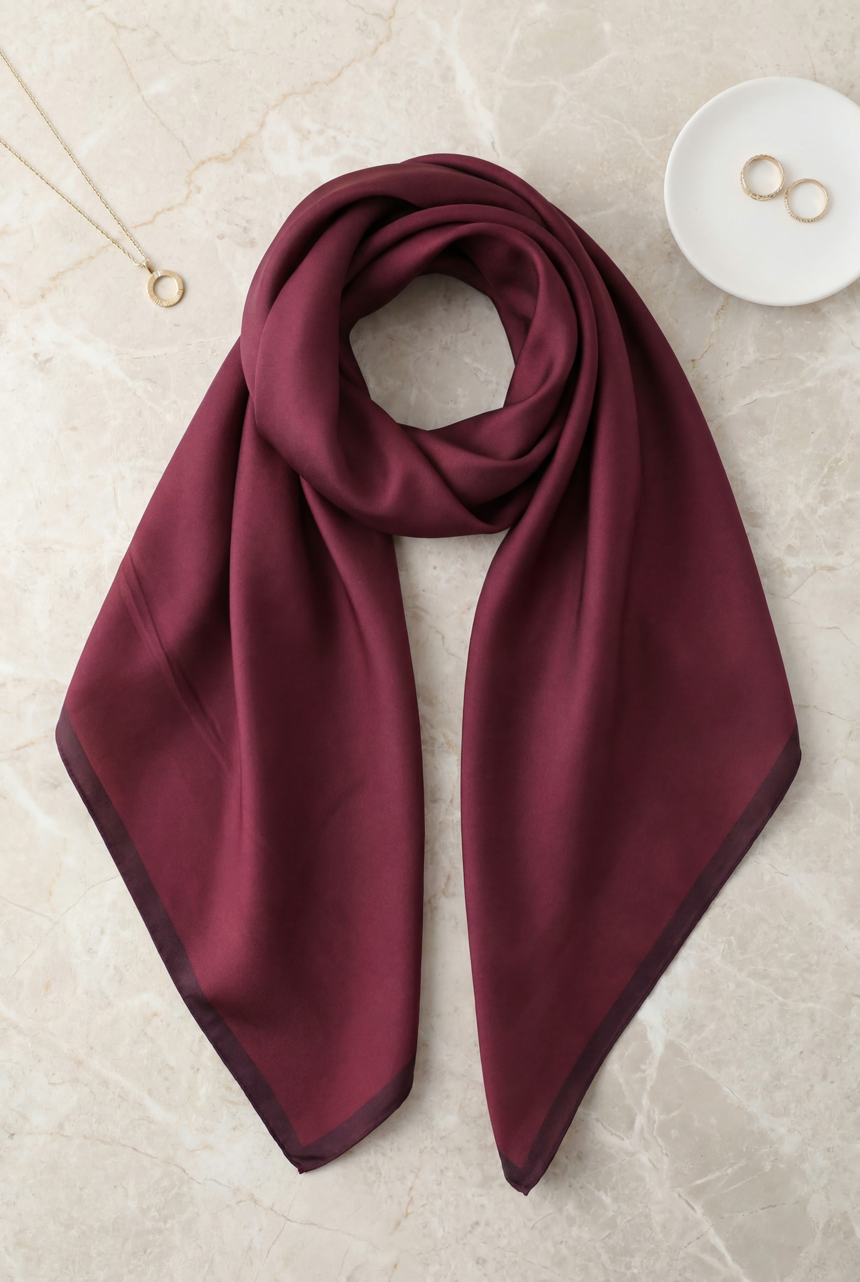 Düz Rayon Eşarp -Mürdüm