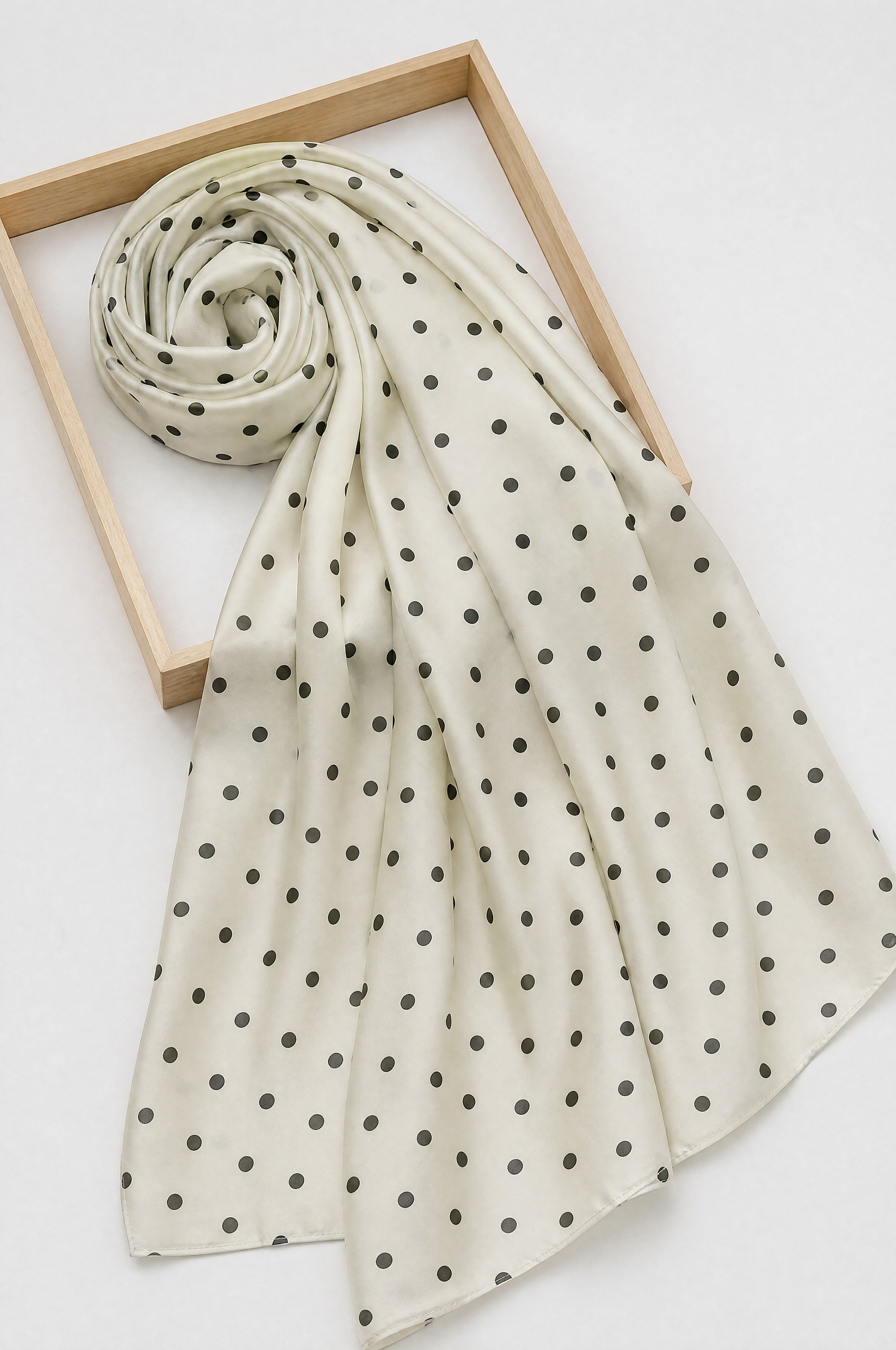 Puantiye Desenli Soft Şal -Ekru