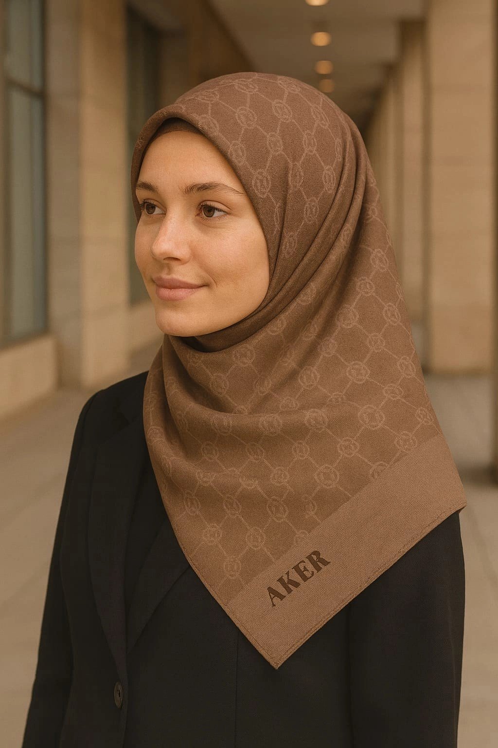 AKER ELEGANCE MONOGRAM EŞARP