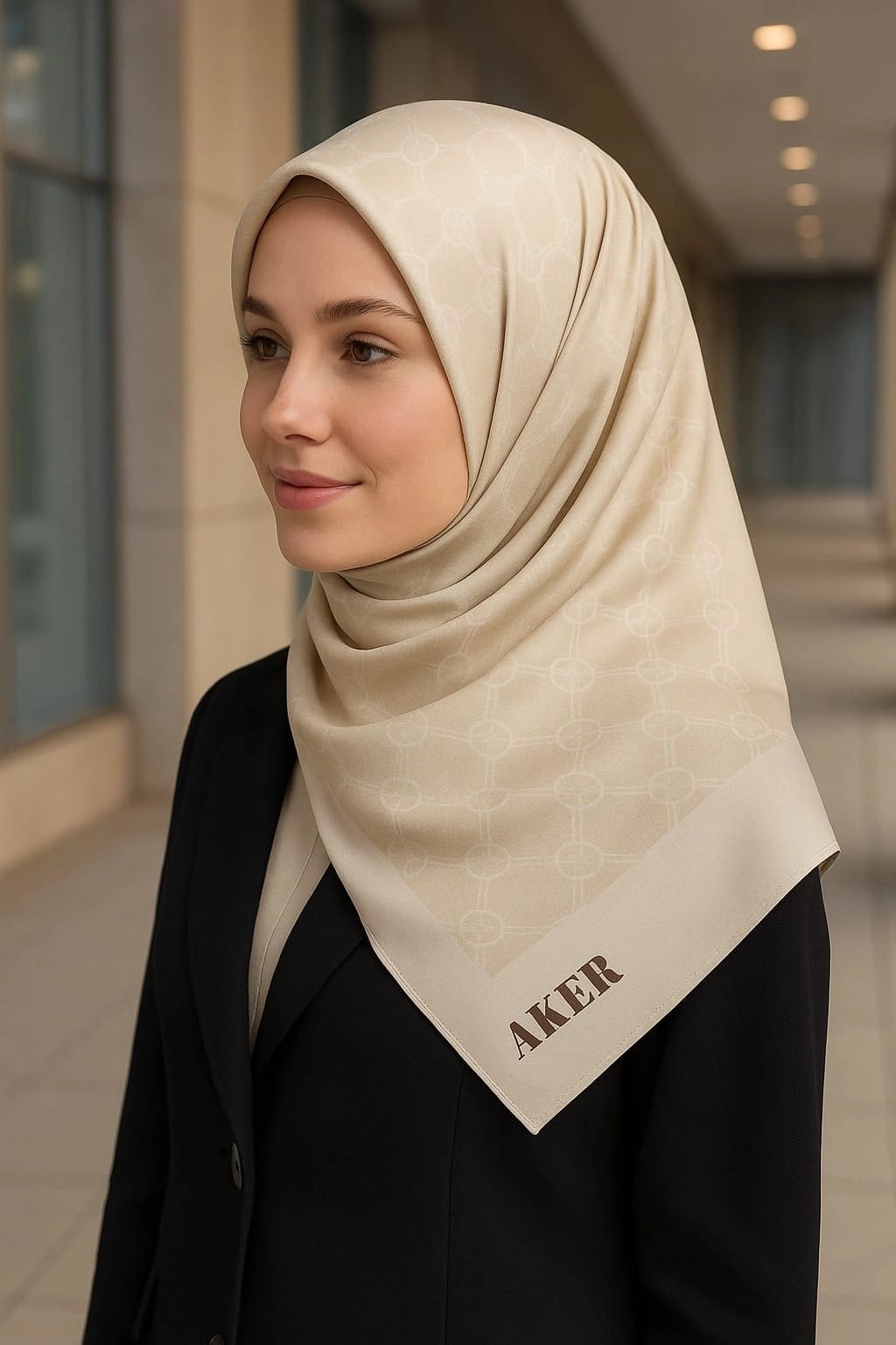 AKER ELEGANCE MONOGRAM EŞARP