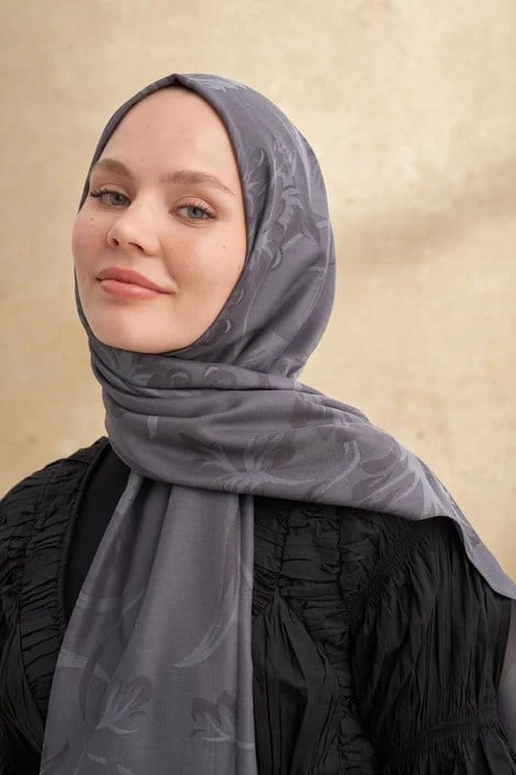 ARMANDA BAMBU BAROQ DESEN FÜME ŞAL