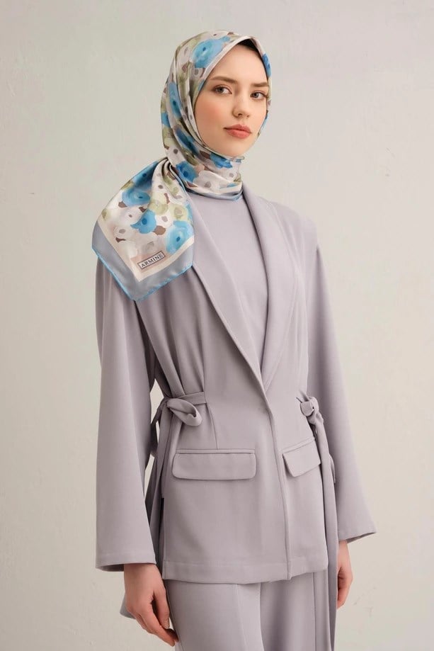 ARMİNE ÇİÇEK DESENLİ SAF İPEK SURA EŞARP 9300D 83