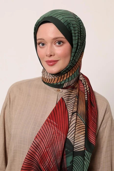 FLORAL ŞAL  -ZÜMRÜT PIRILTISI