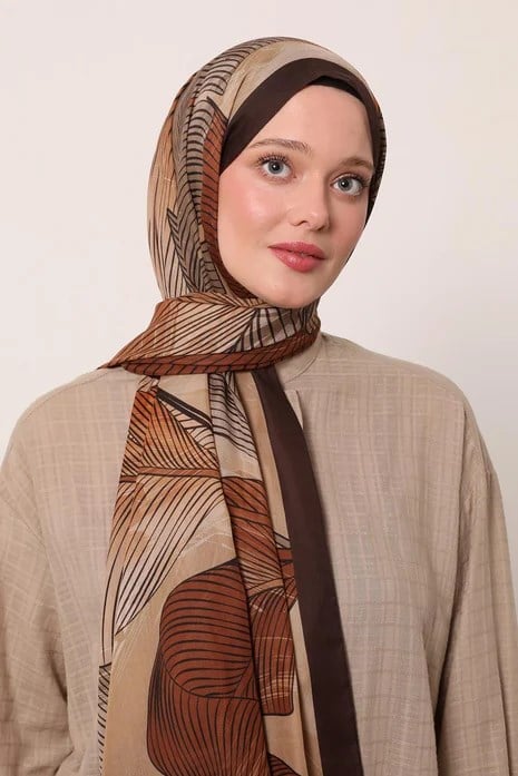 FLORAL ŞAL -DERİN KAHVE