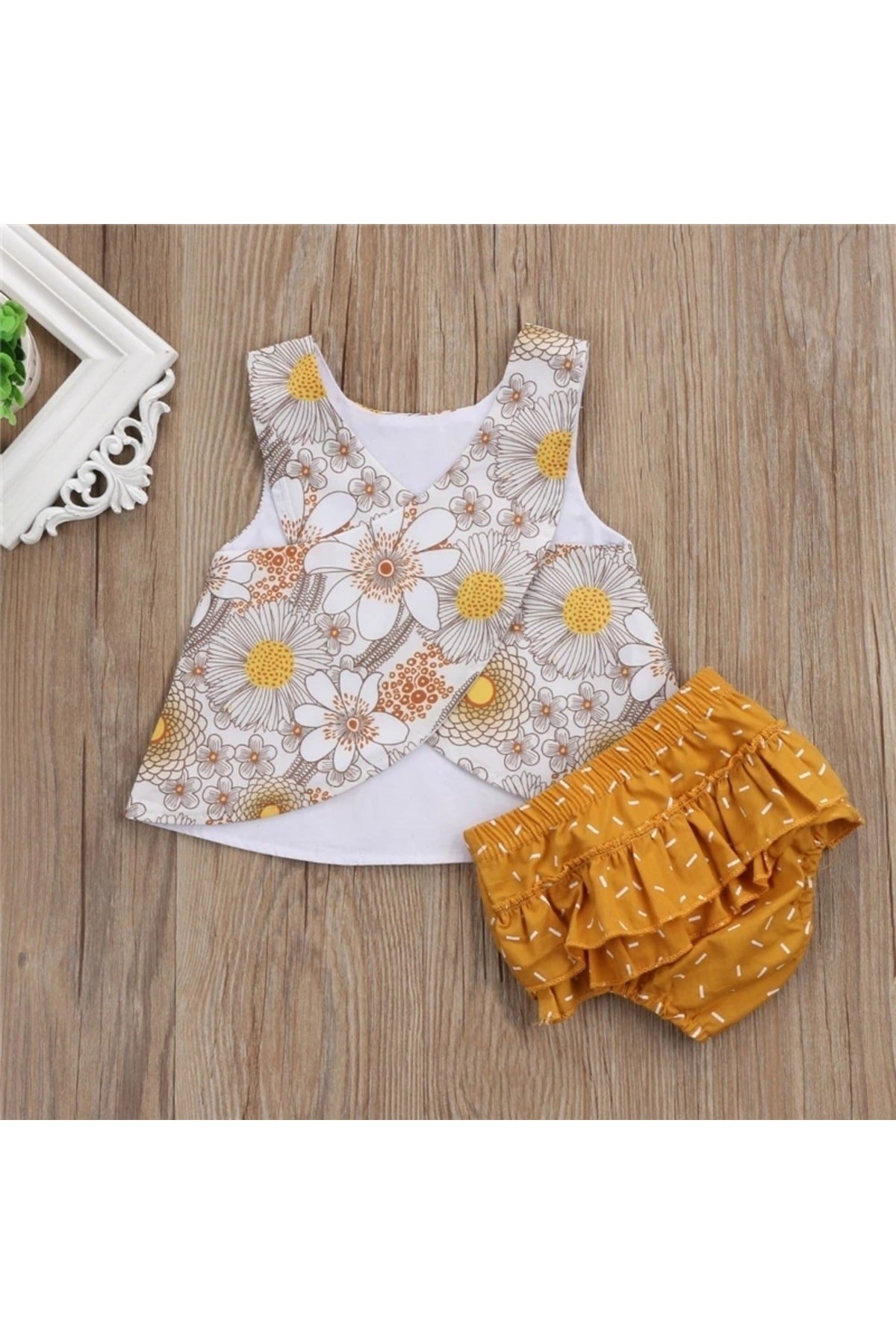 Kız Bebek Yaz Modası Çapraz Askılı Ikili Set