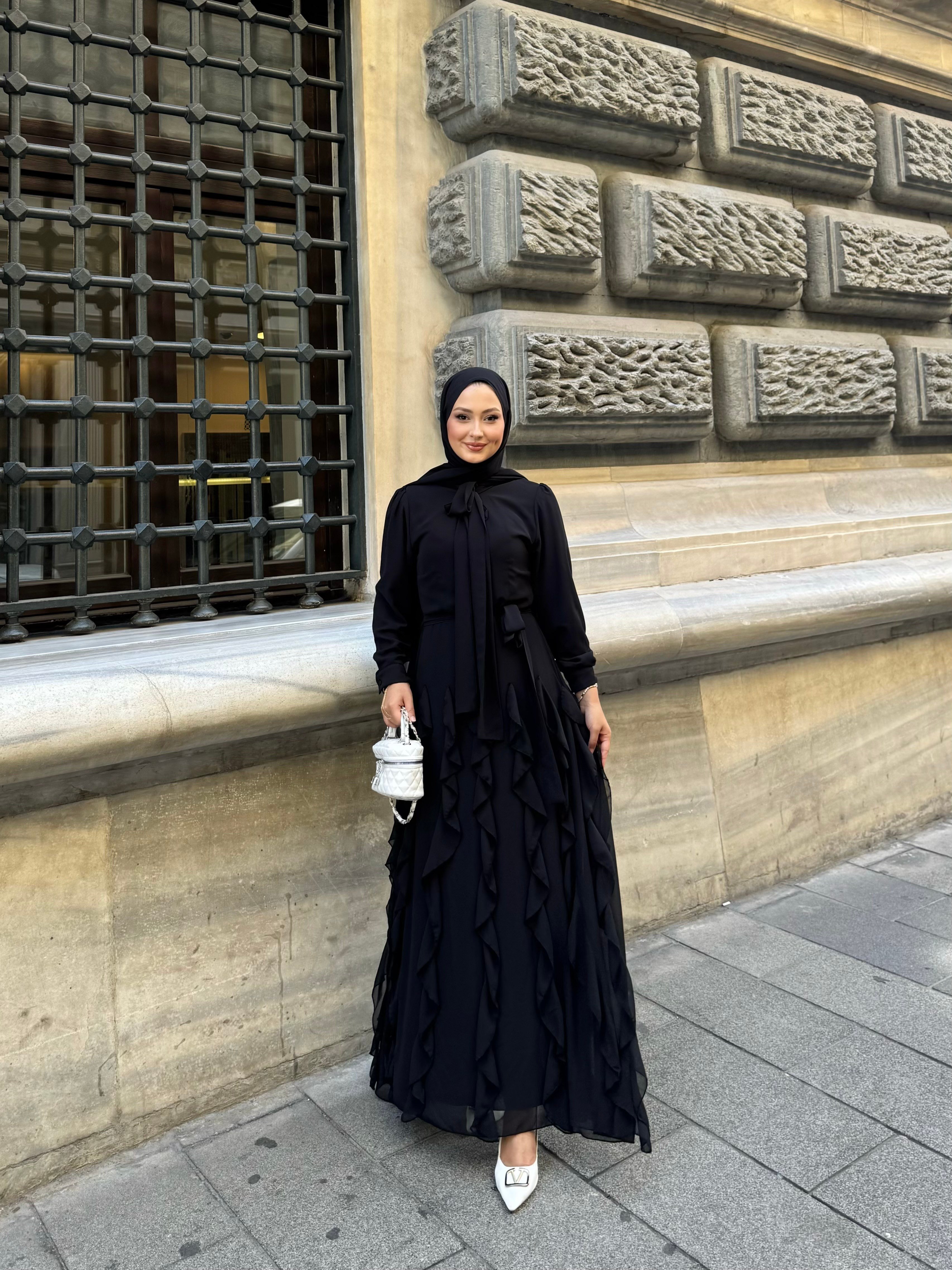 mira şallı şifon elbise