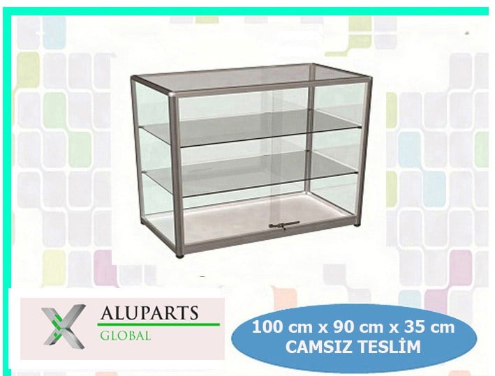 cam banko tezgah stand  camsız 100x90x35