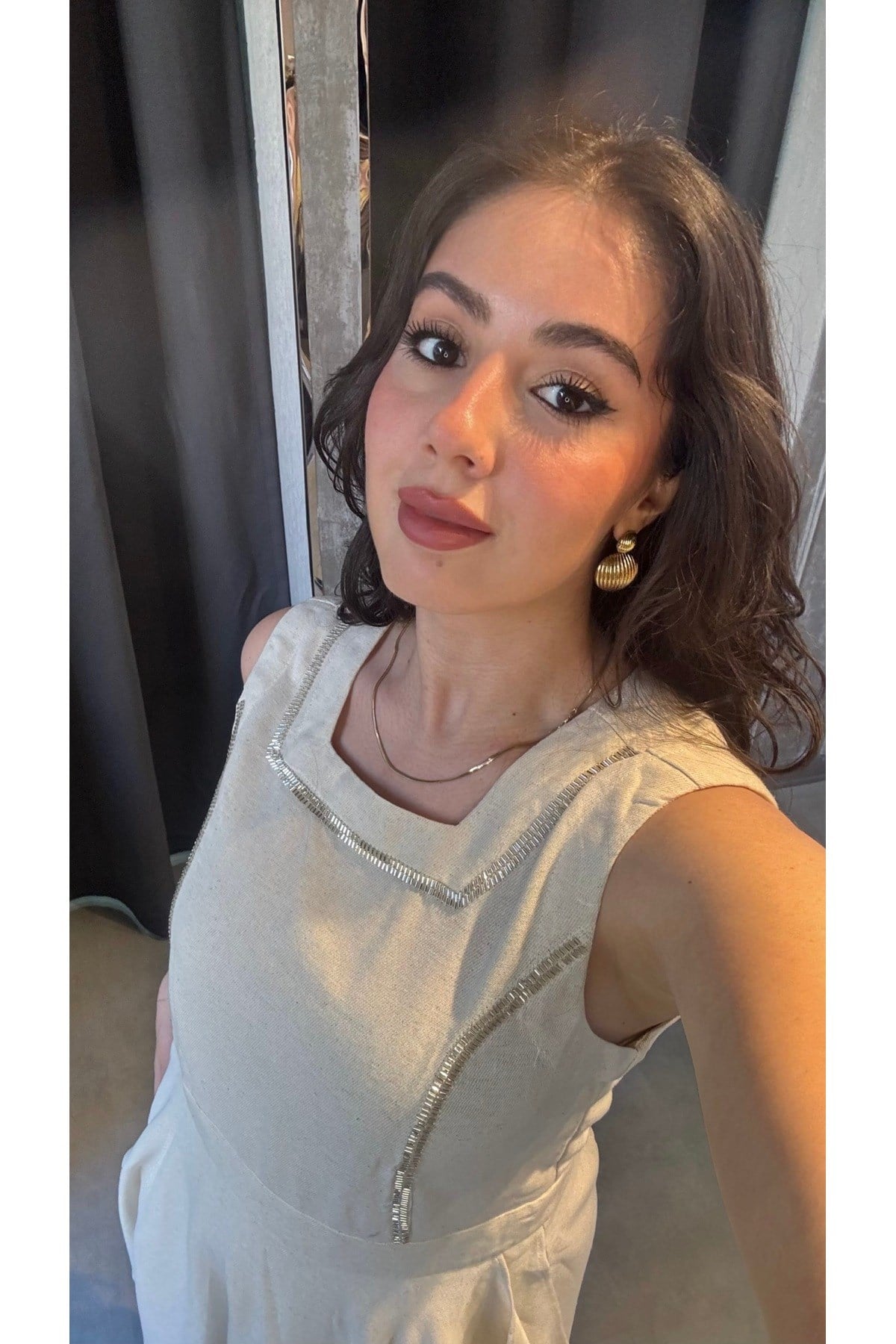Orj Model Volanlı Boncuklu Elbise