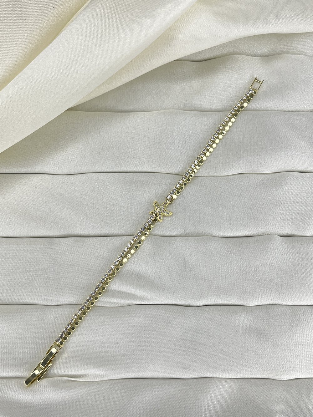 Fashion Jewelry Vip Çift Sıra Deniz Yıldızı Su Yolu Kadın Bileklik Gold