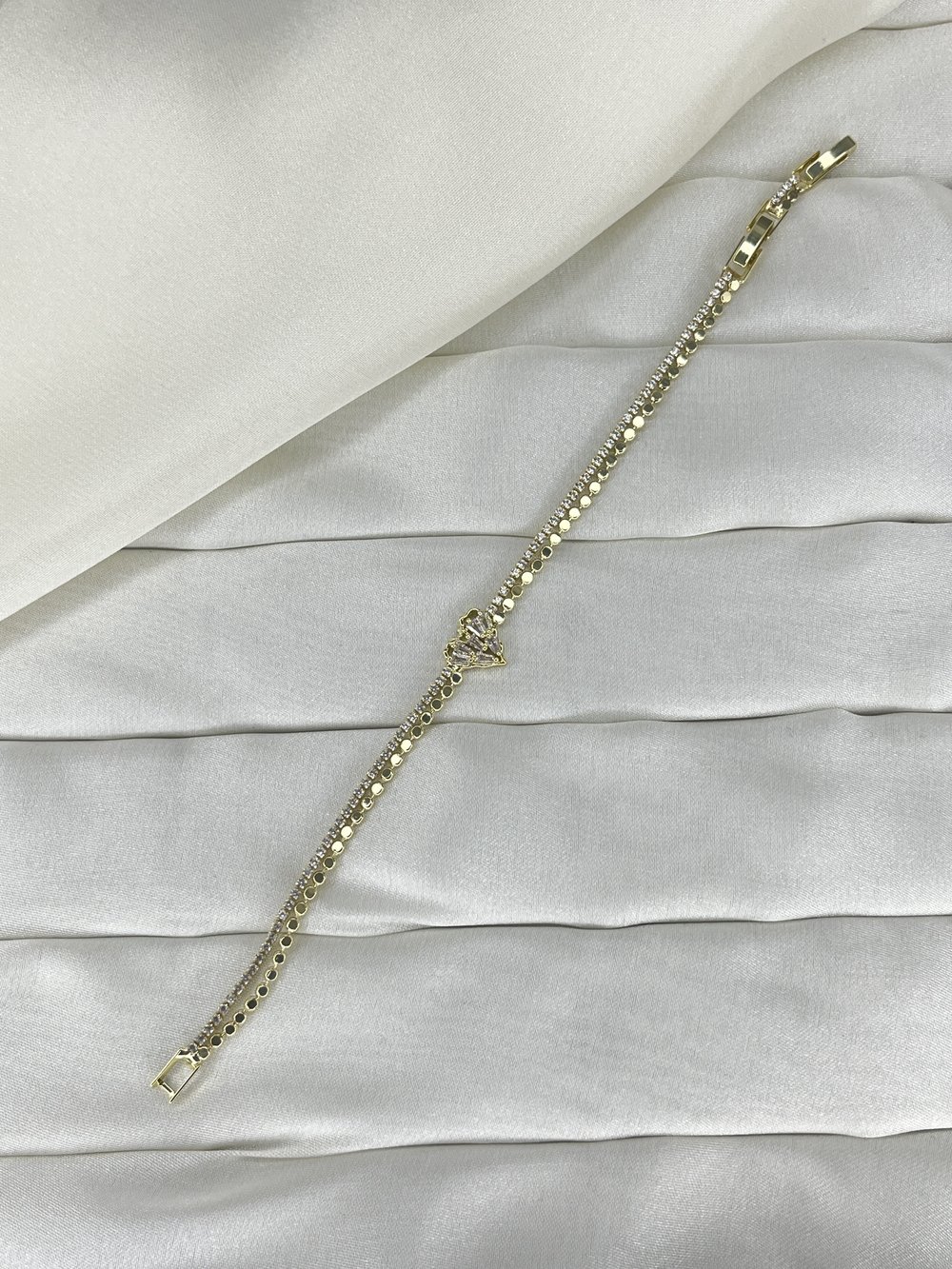 Fashion Jewelry Vip Çift Sıra Kalp Su Yolu Kadın Bileklik Gold