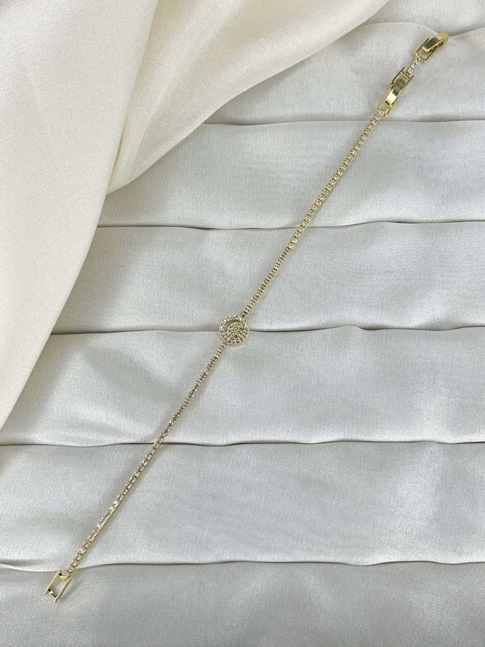 Fashion Jewelry Vip Zirkon Taşlı Su Yolu Kadın Bileklik Gold