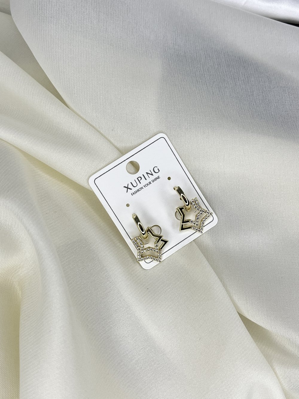 XUPİNG Çelik/Paslanmaz Yıldız Model Küpe Gold