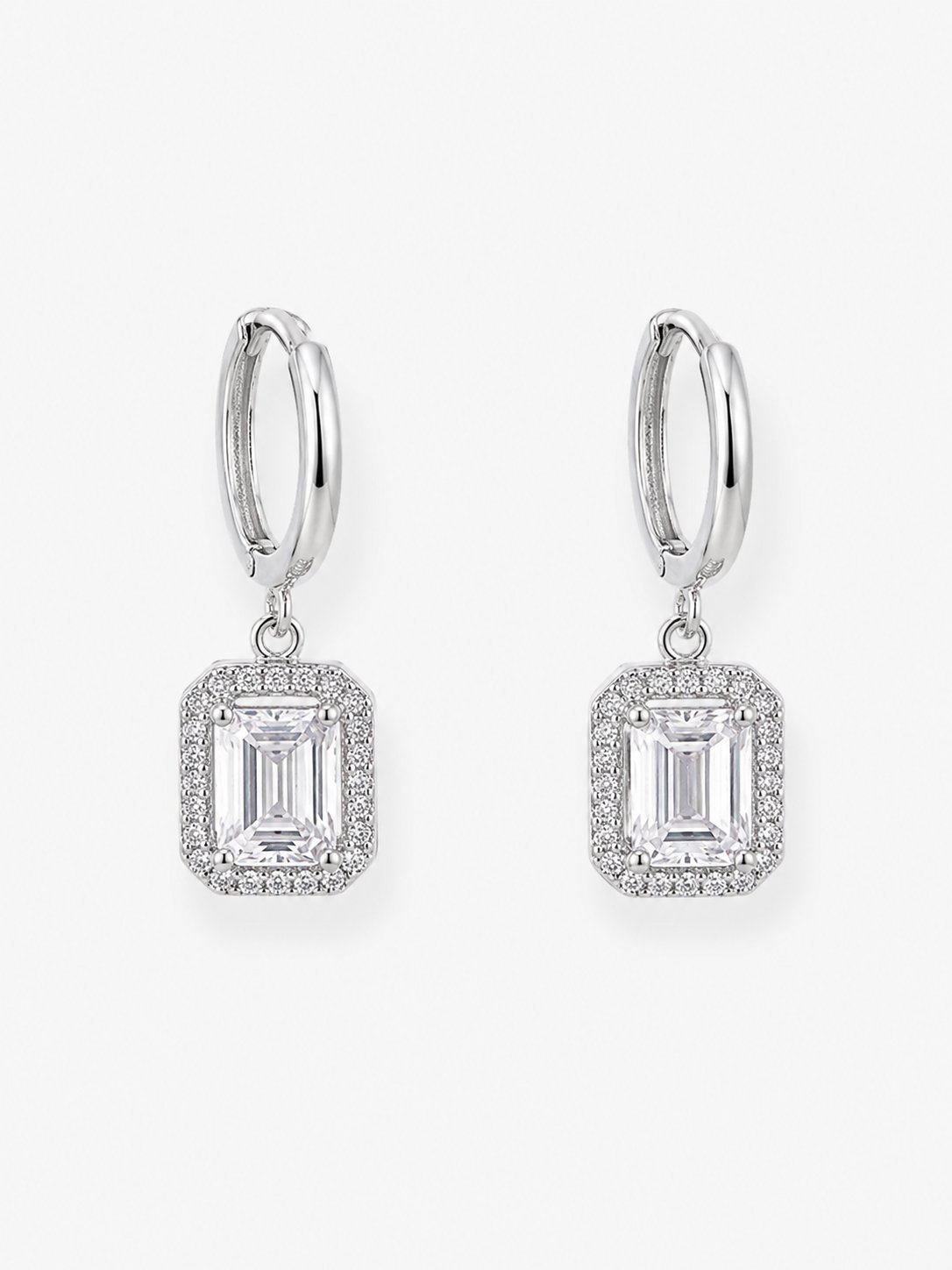 Baget Kesim Zirkon Taşlı Silver Küpe