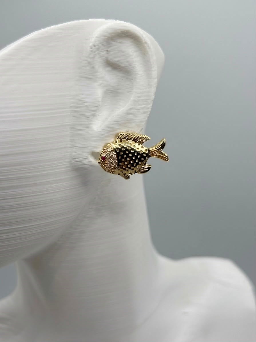 Balık Gold Küpe