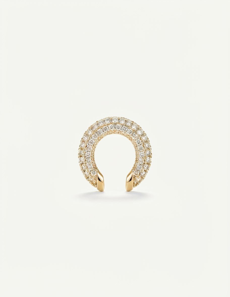 Taşlı Kıkırdak Gold Küpe