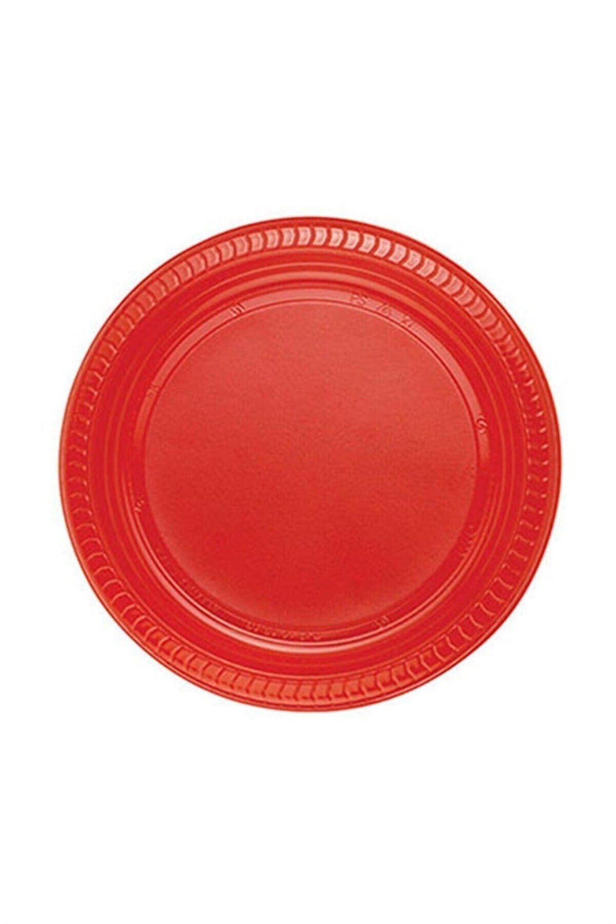 2 Paket 25li Plastik Tabak Kırmızı 22cm