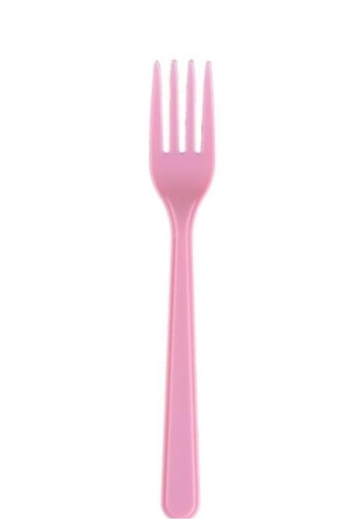 25 Li Pembe Plastik Çatal