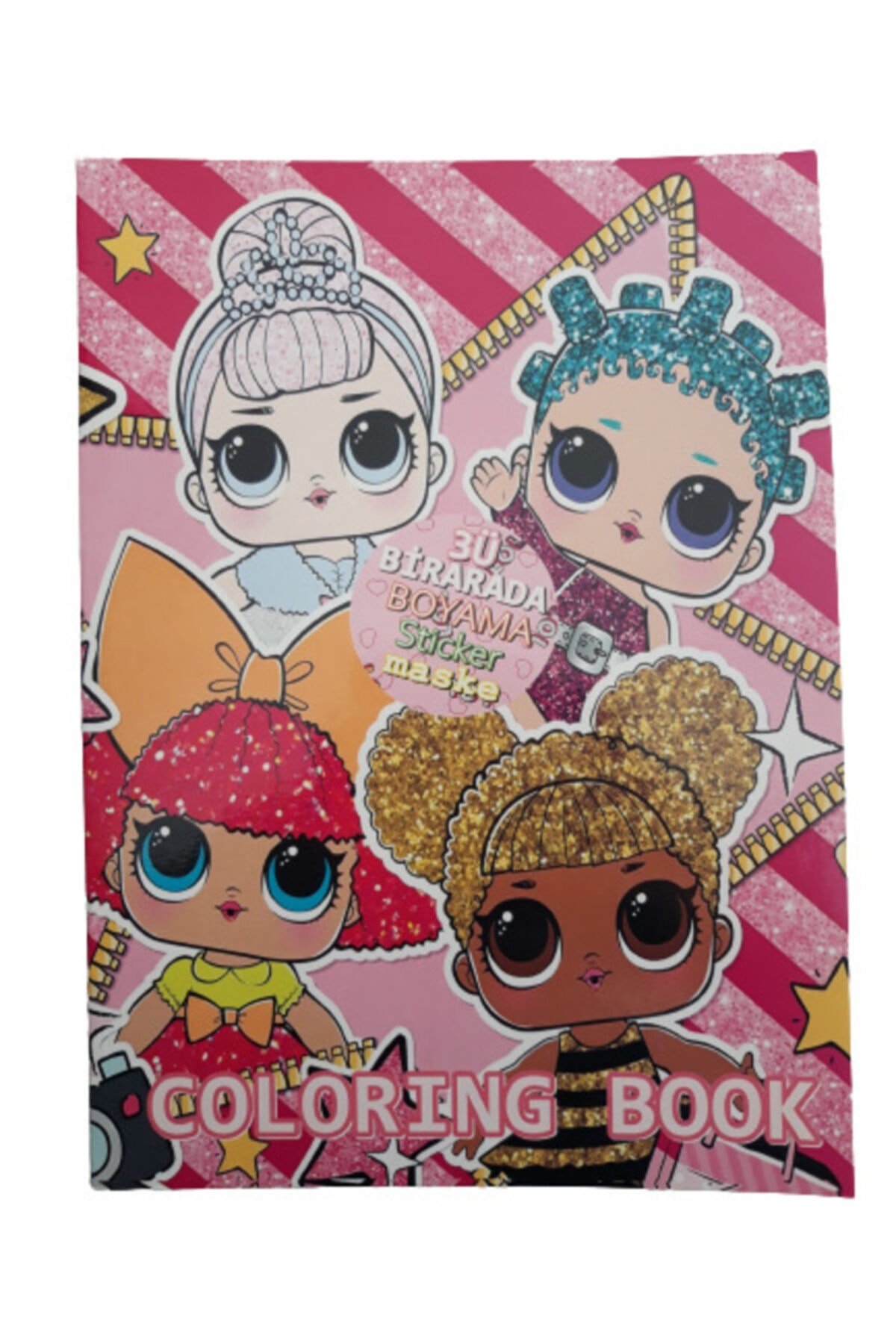 3'ü 1 Arada Boyama Kitabı-maske-sticker Set